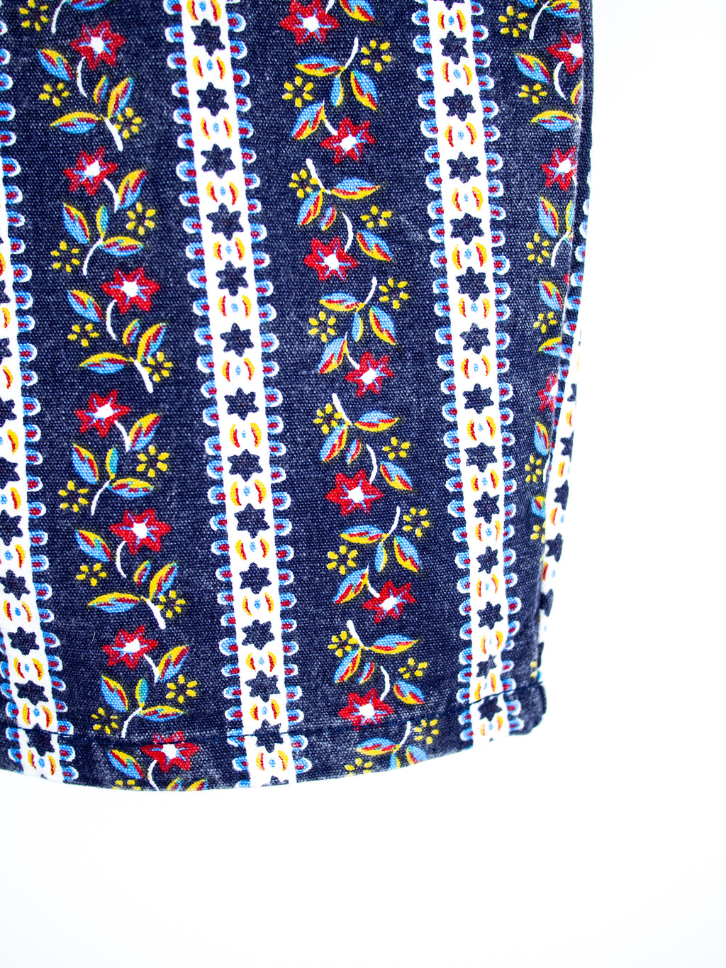 Vintage Floral Stripe Denim Shorts - Age 2-3 years