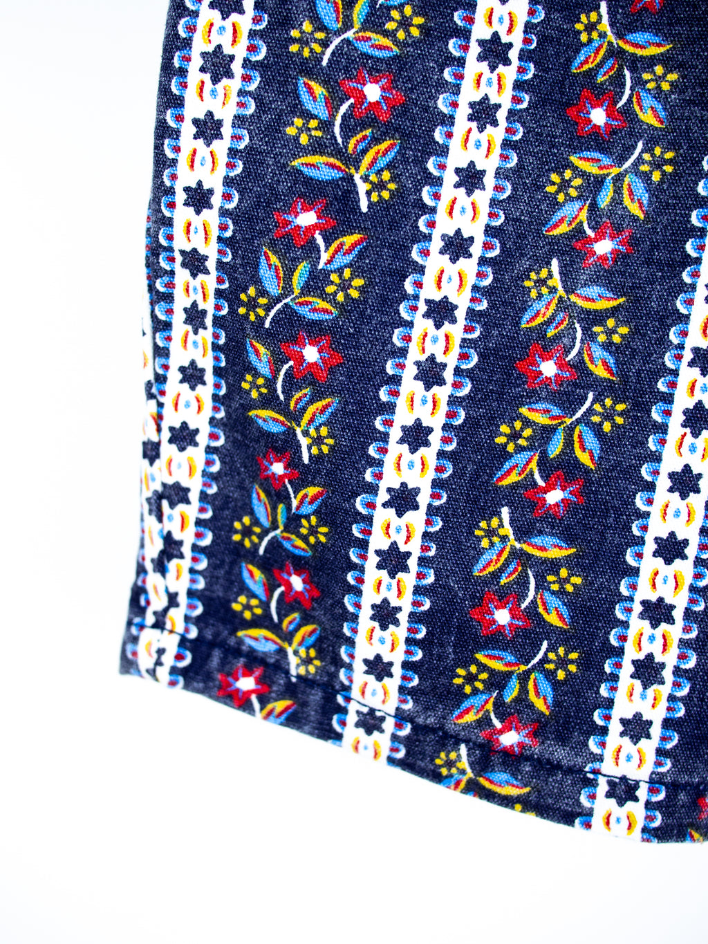 Vintage Floral Stripe Denim Shorts - Age 2-3 years