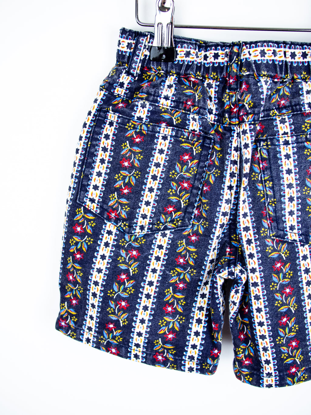Vintage Floral Stripe Denim Shorts - Age 2-3 years