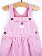 Osh Kosh Pink & White Stripe Dungaree Dress - Age 18 months
