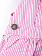 Osh Kosh Pink & White Stripe Dungaree Dress - Age 18 months