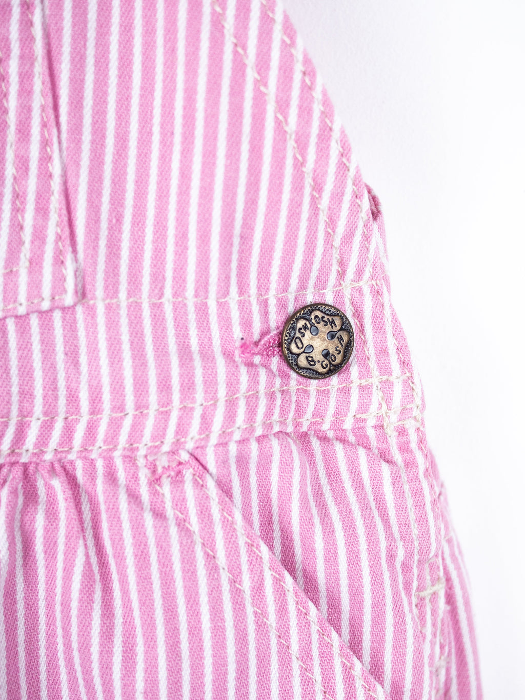 Osh Kosh Pink & White Stripe Dungaree Dress - Age 18 months