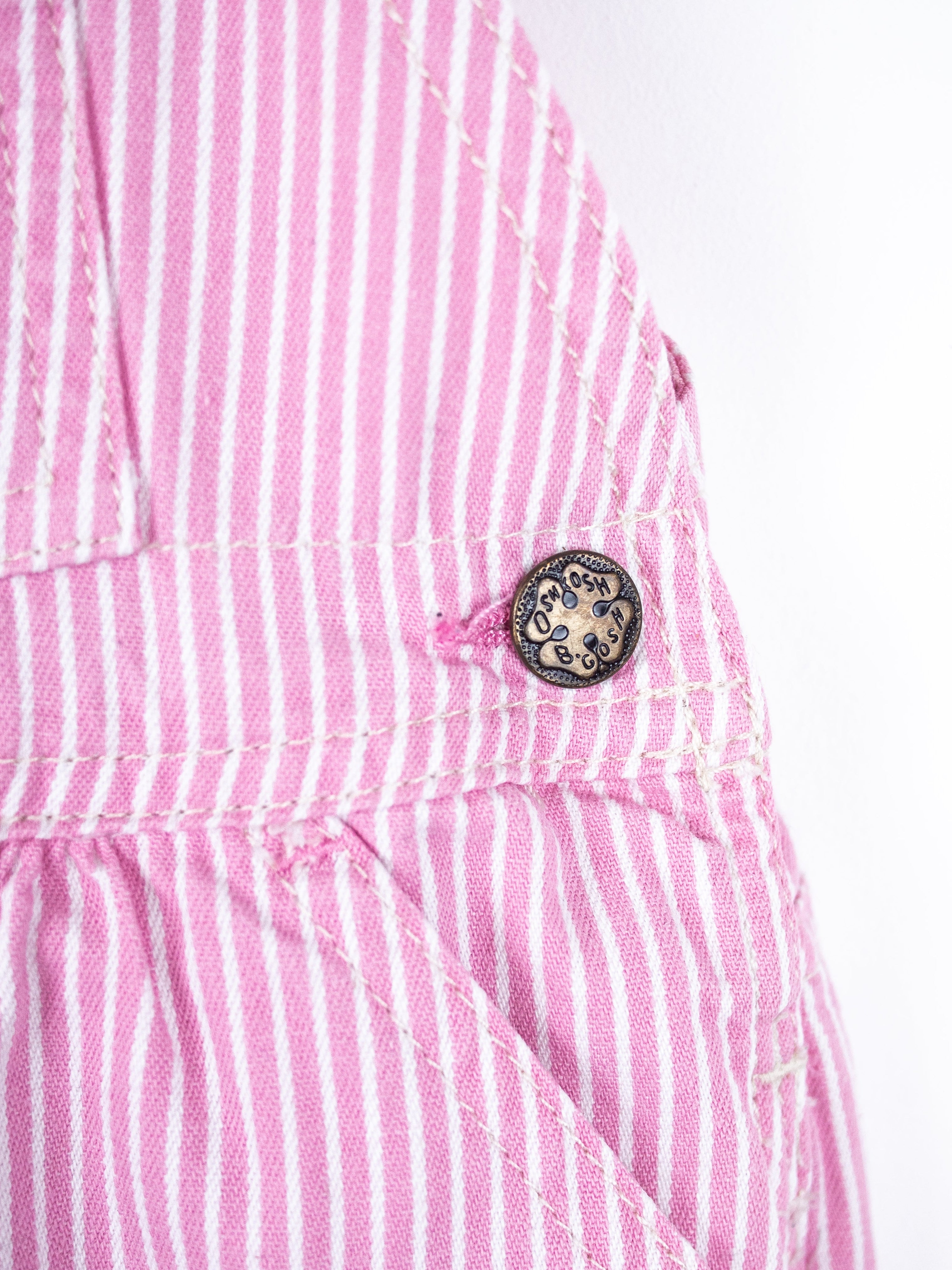 Osh Kosh Pink & White Stripe Dungaree Dress - Age 18 months