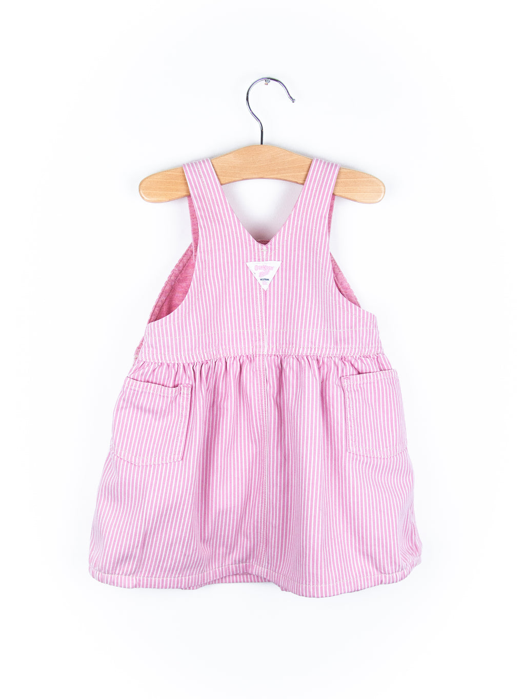 Osh Kosh Pink & White Stripe Dungaree Dress - Age 18 months