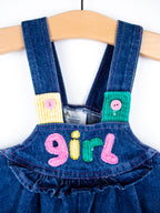 Vintage 90's Denim Girl Dungarees - Age 0-3 months