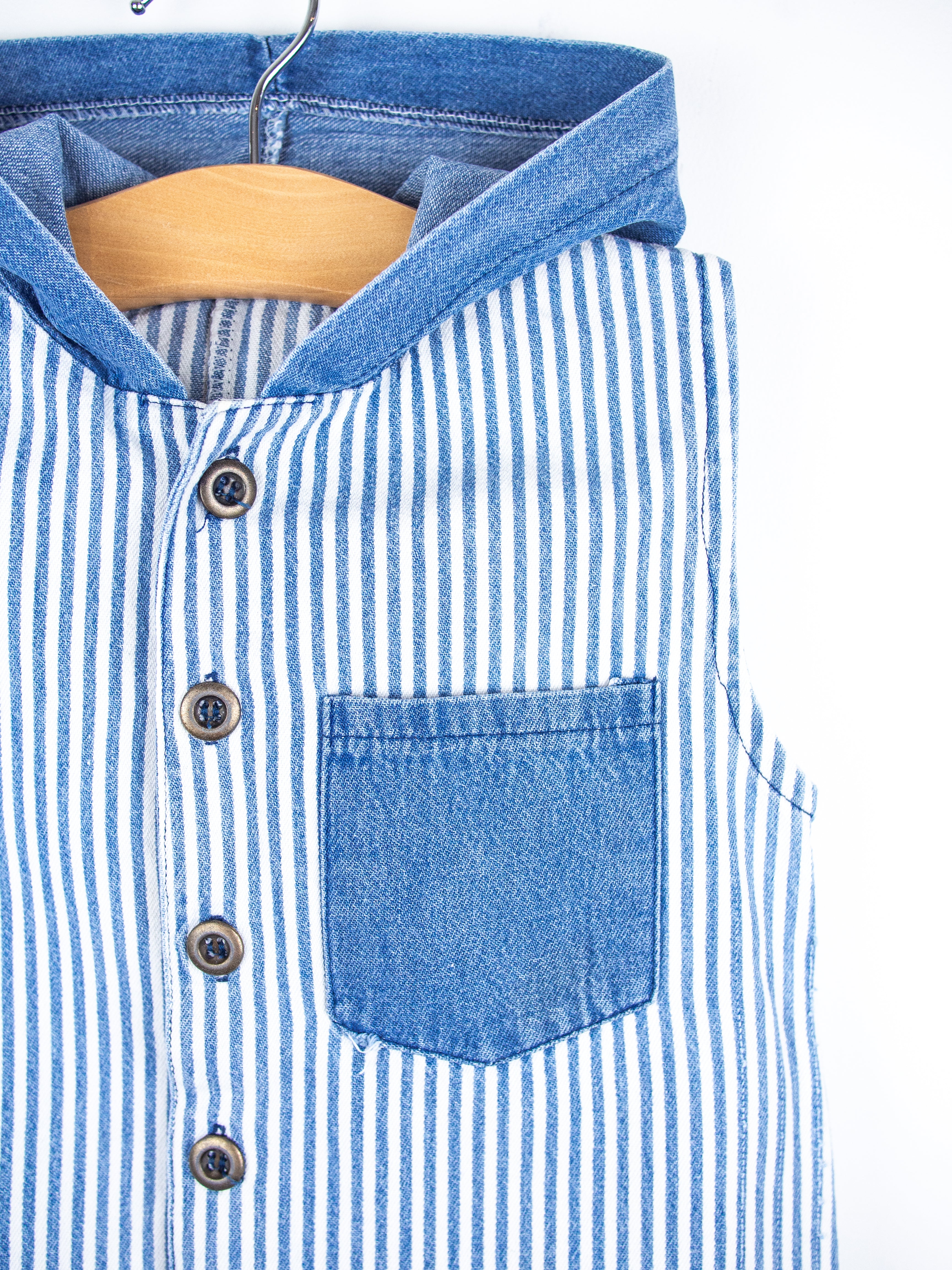 Vintage Stripe Romper with Hood - Age 12 months