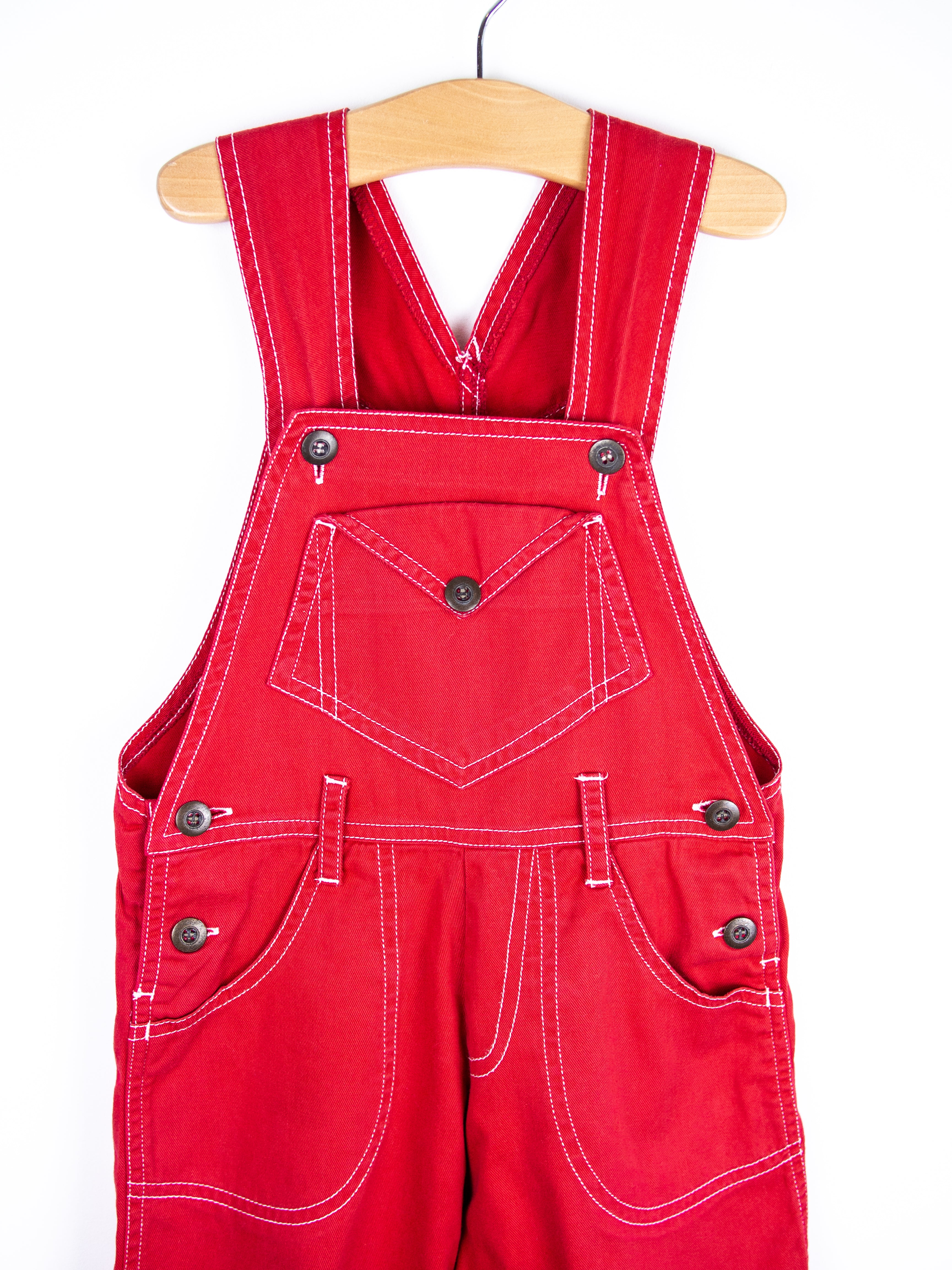Vintage Red Dungarees - Age 2 years