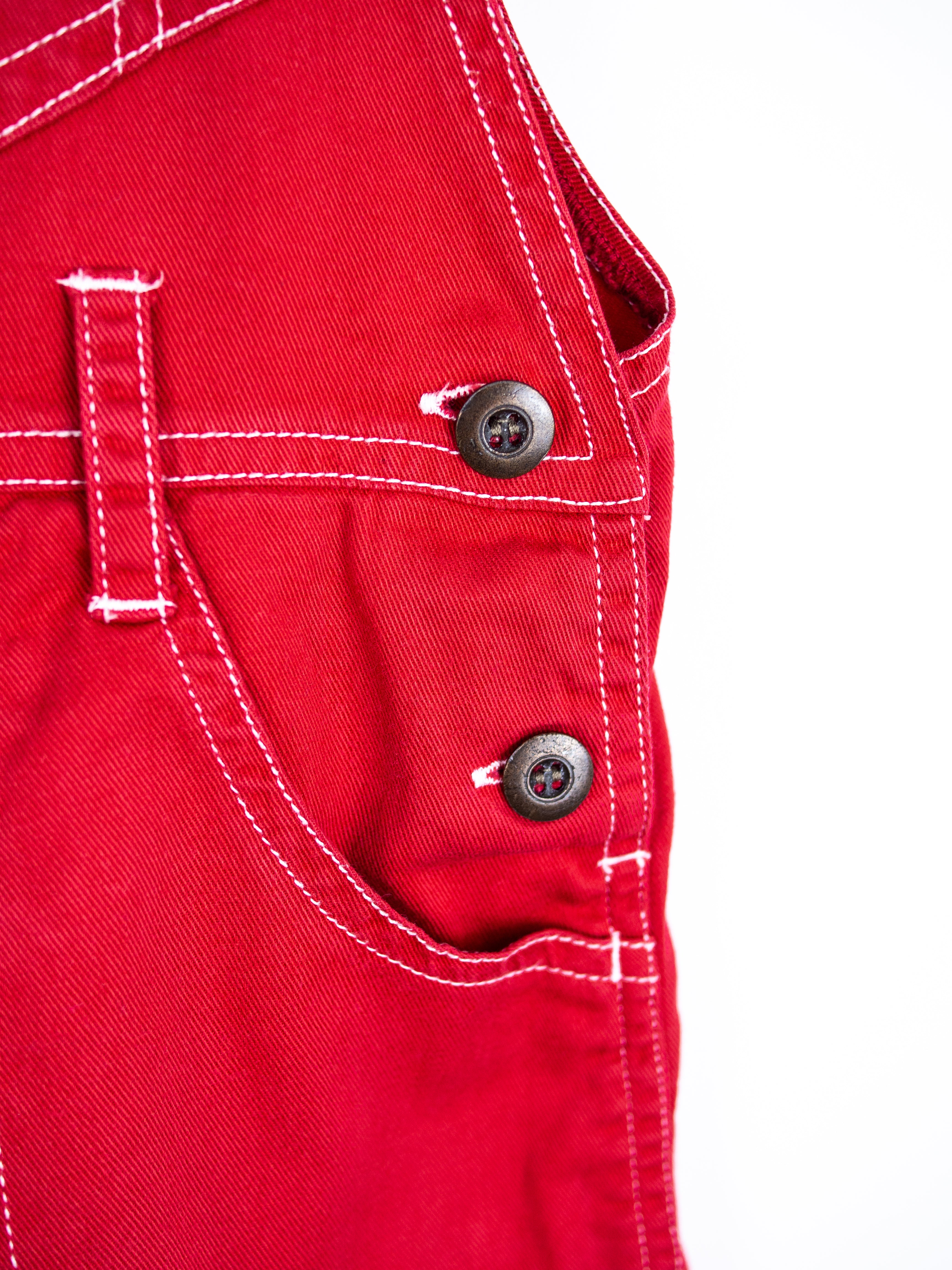 Vintage Red Dungarees - Age 2 years