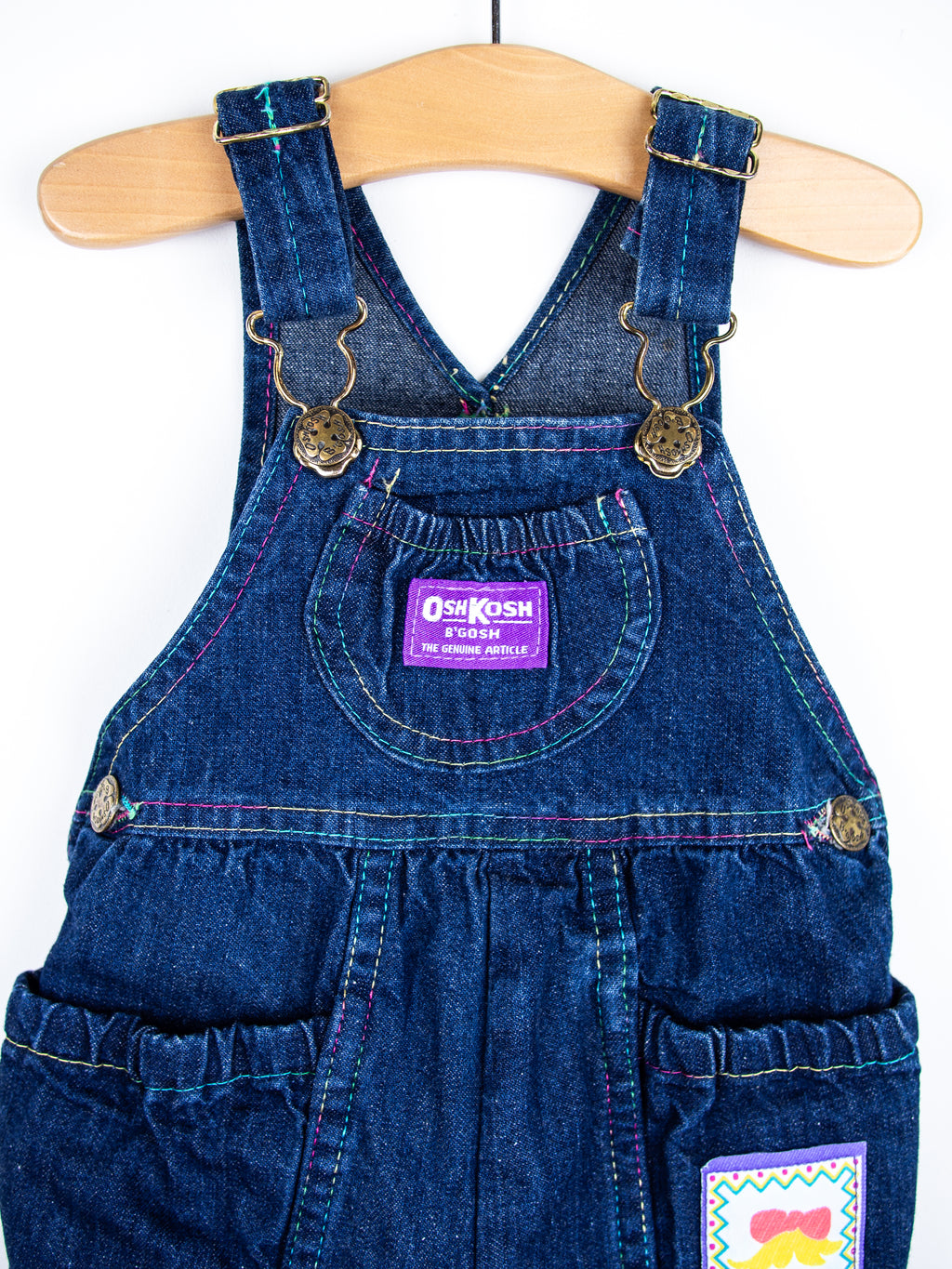 Osh Kosh Denim Rainbow Stitch Dungarees - Age 6 months