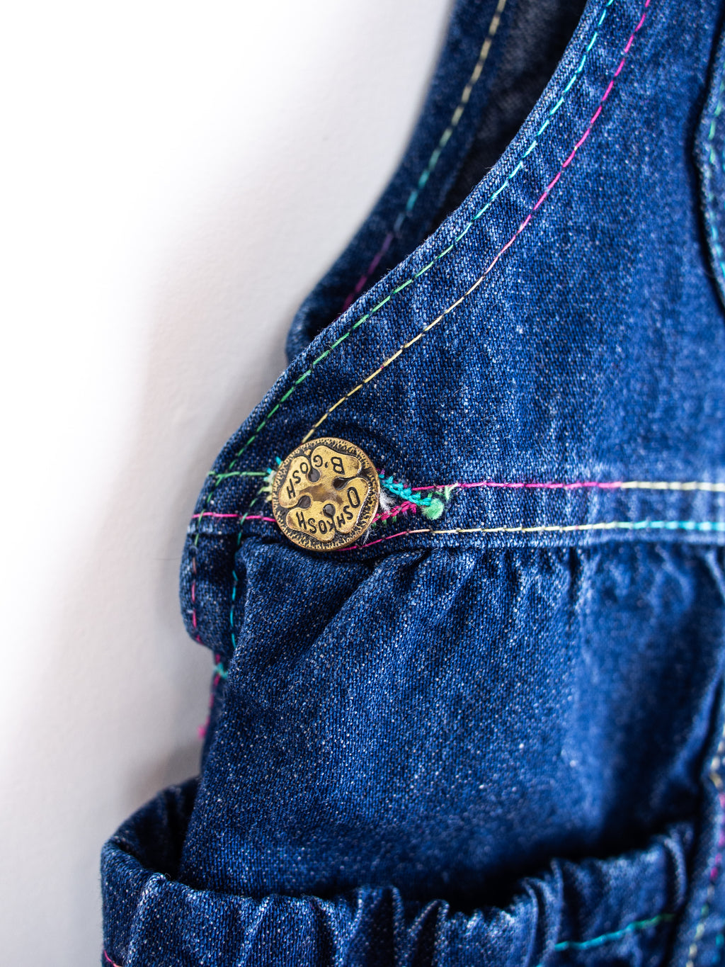 Osh Kosh Denim Rainbow Stitch Dungarees - Age 6 months
