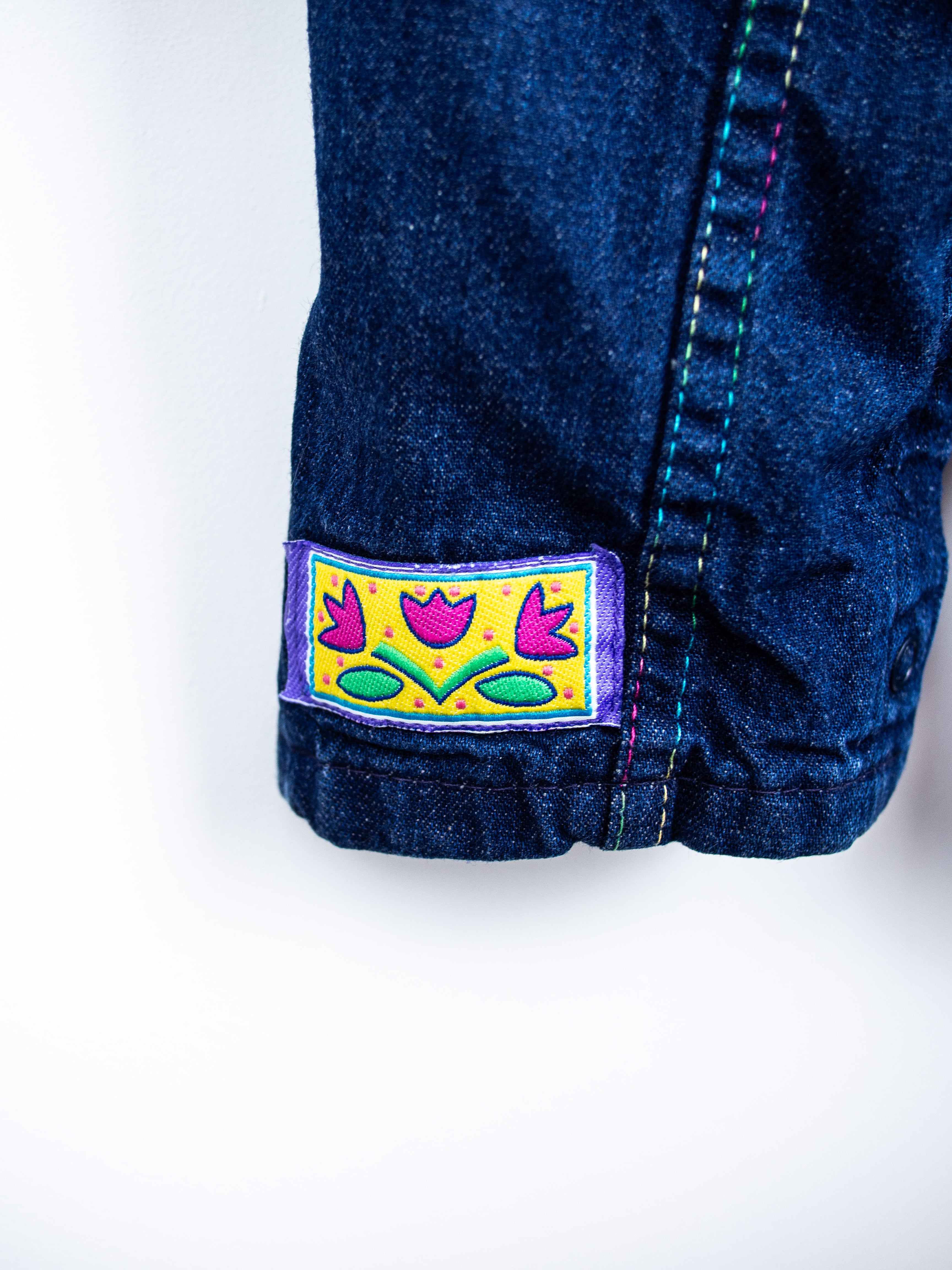 Osh Kosh Denim Rainbow Stitch Dungarees - Age 6 months