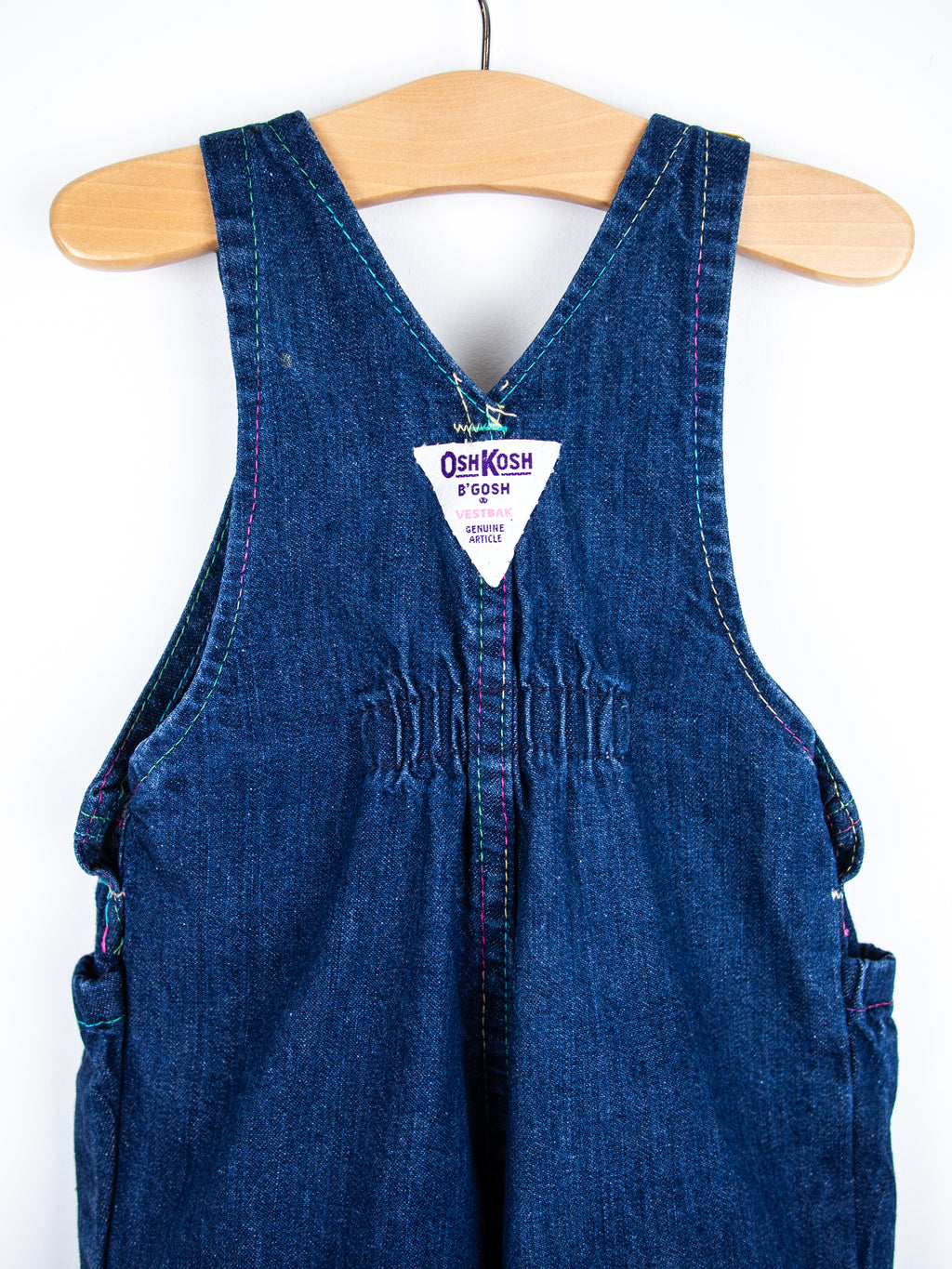 Osh Kosh Denim Rainbow Stitch Dungarees - Age 6 months