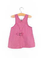 Vintage Red & Pink Stripe Denim Bowling Club Dress - Age 9-12 months