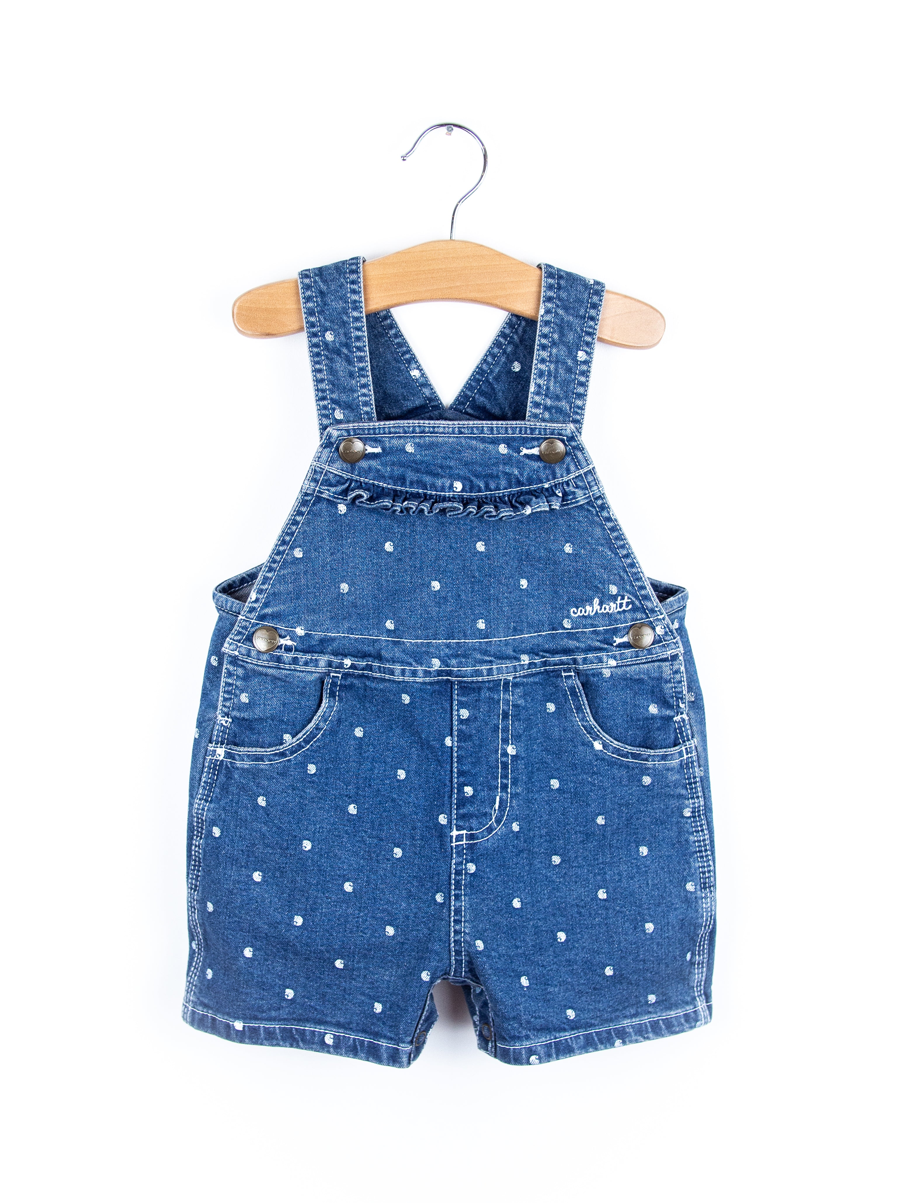 Carhartt Denim Frill Dungaree Shorties - Age 18-24 months