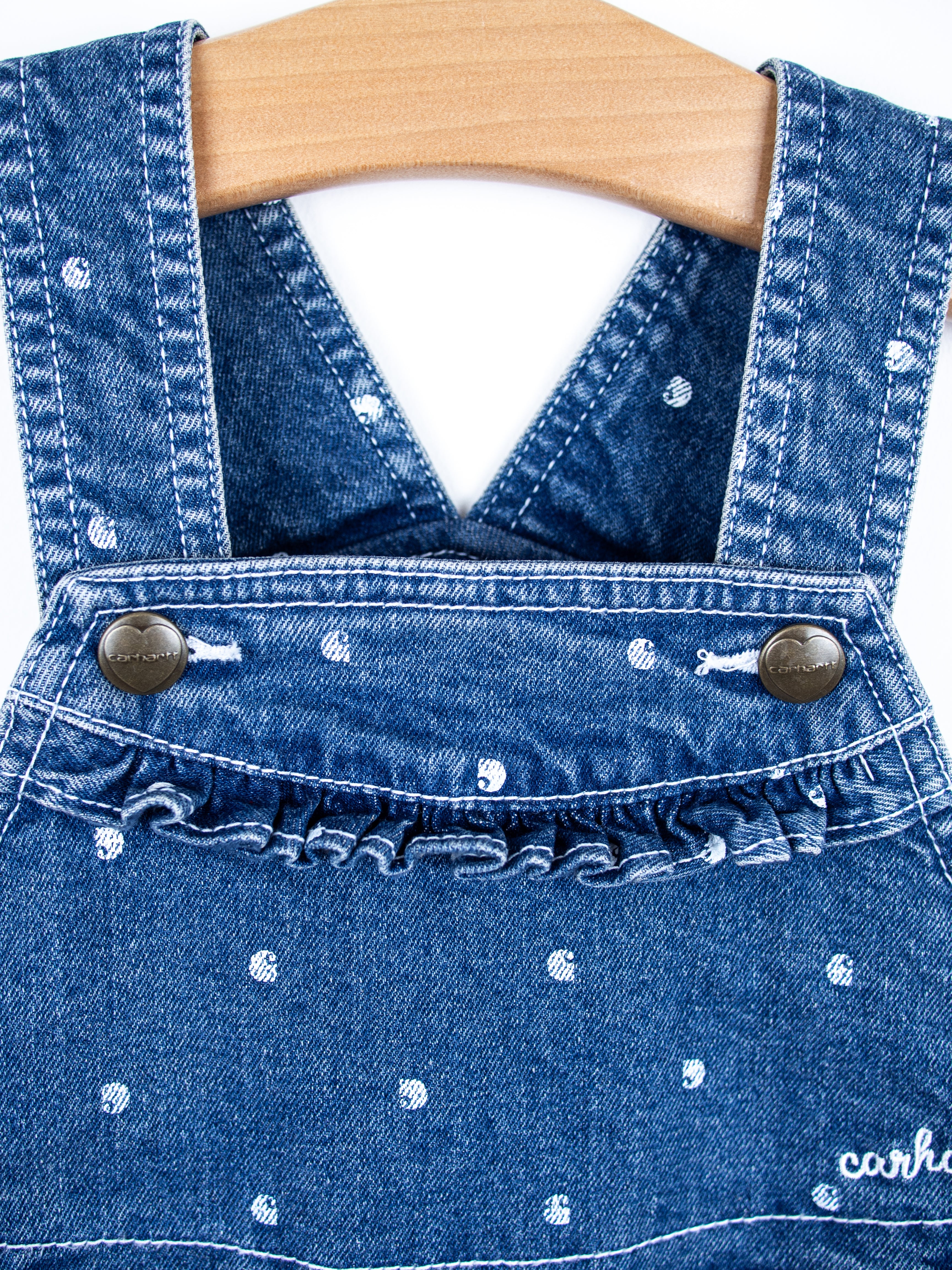 Carhartt Denim Frill Dungaree Shorties - Age 18-24 months