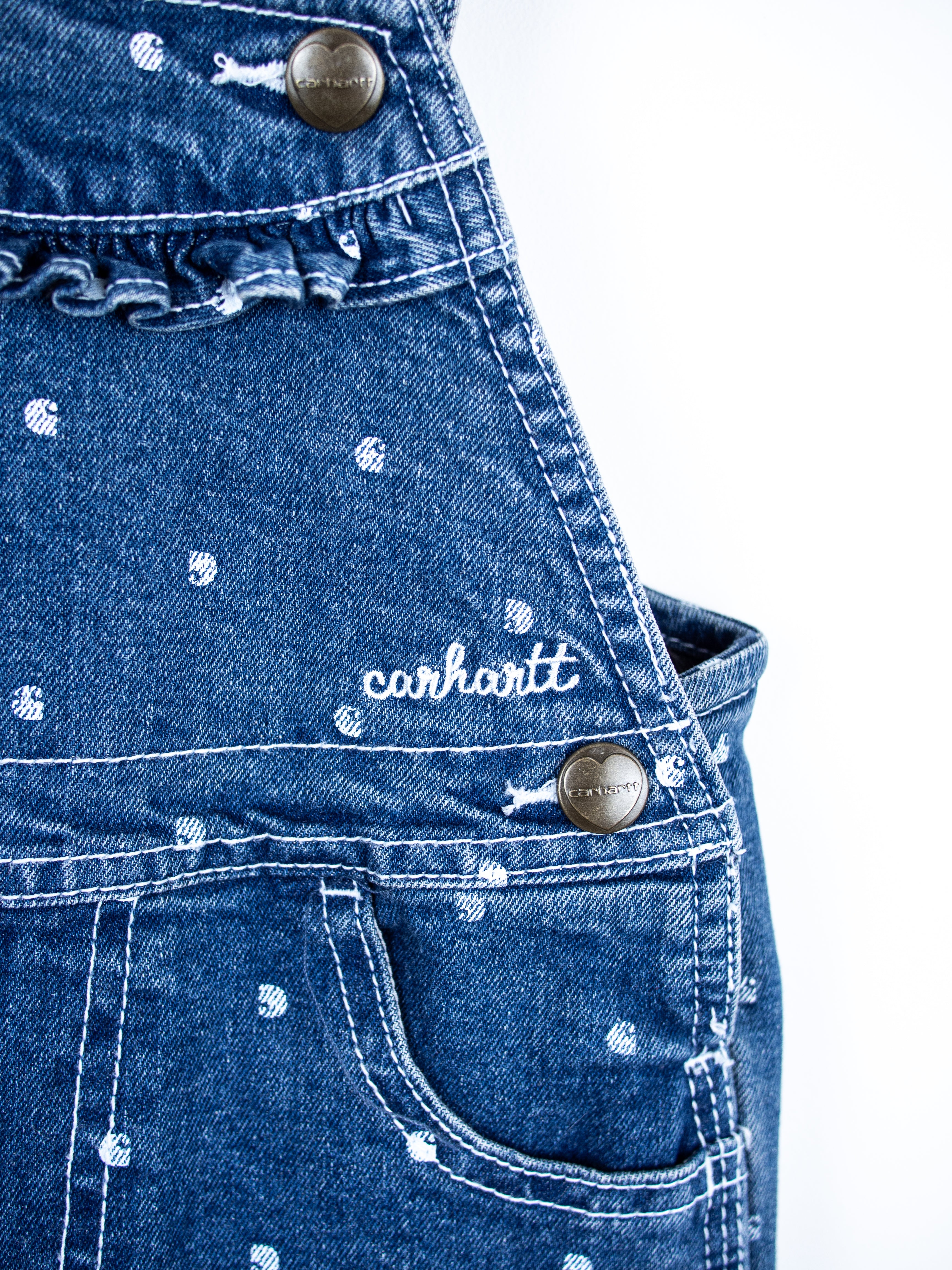 Carhartt Denim Frill Dungaree Shorties - Age 18-24 months