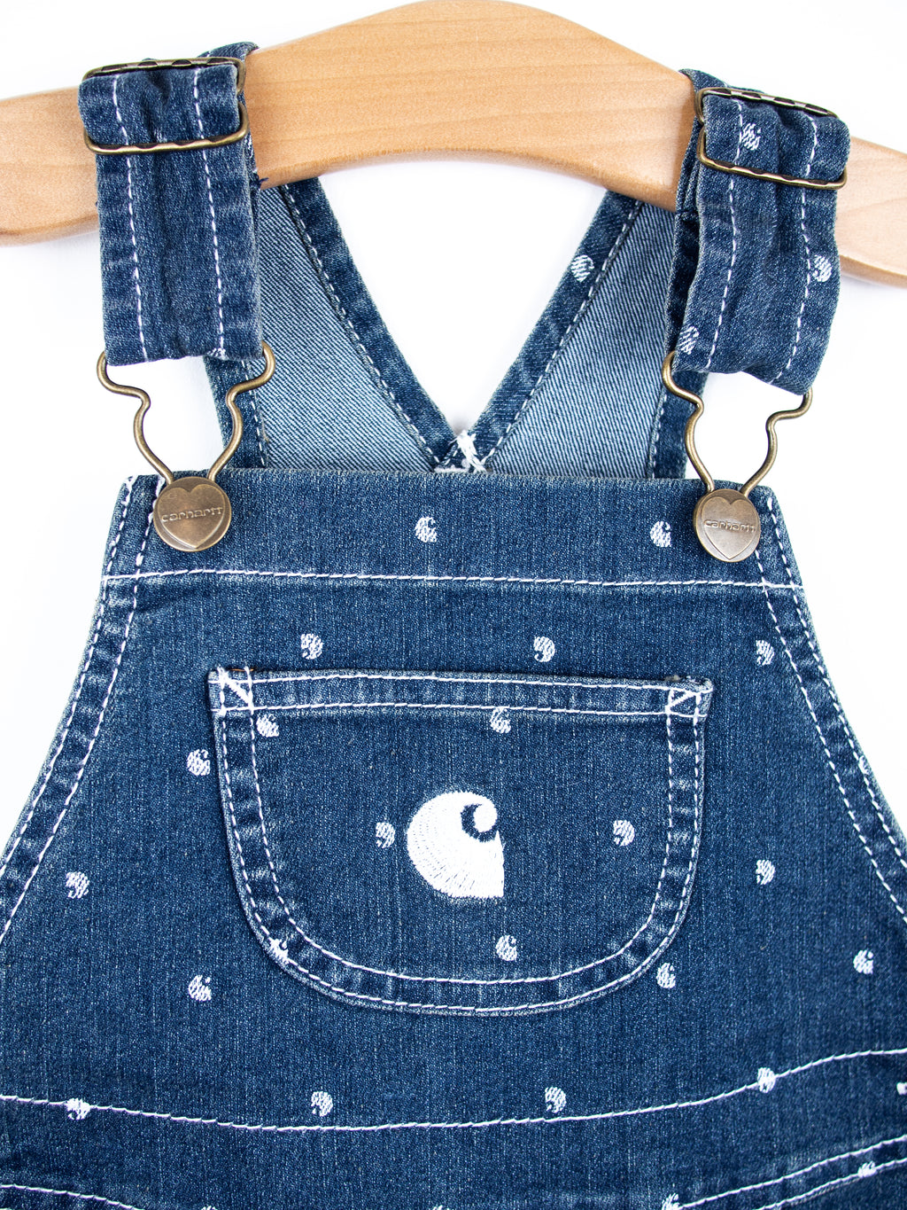 Carhartt Logo Dot Denim Dungaree Shorties - NEW WITH TAGS - Age 24 months