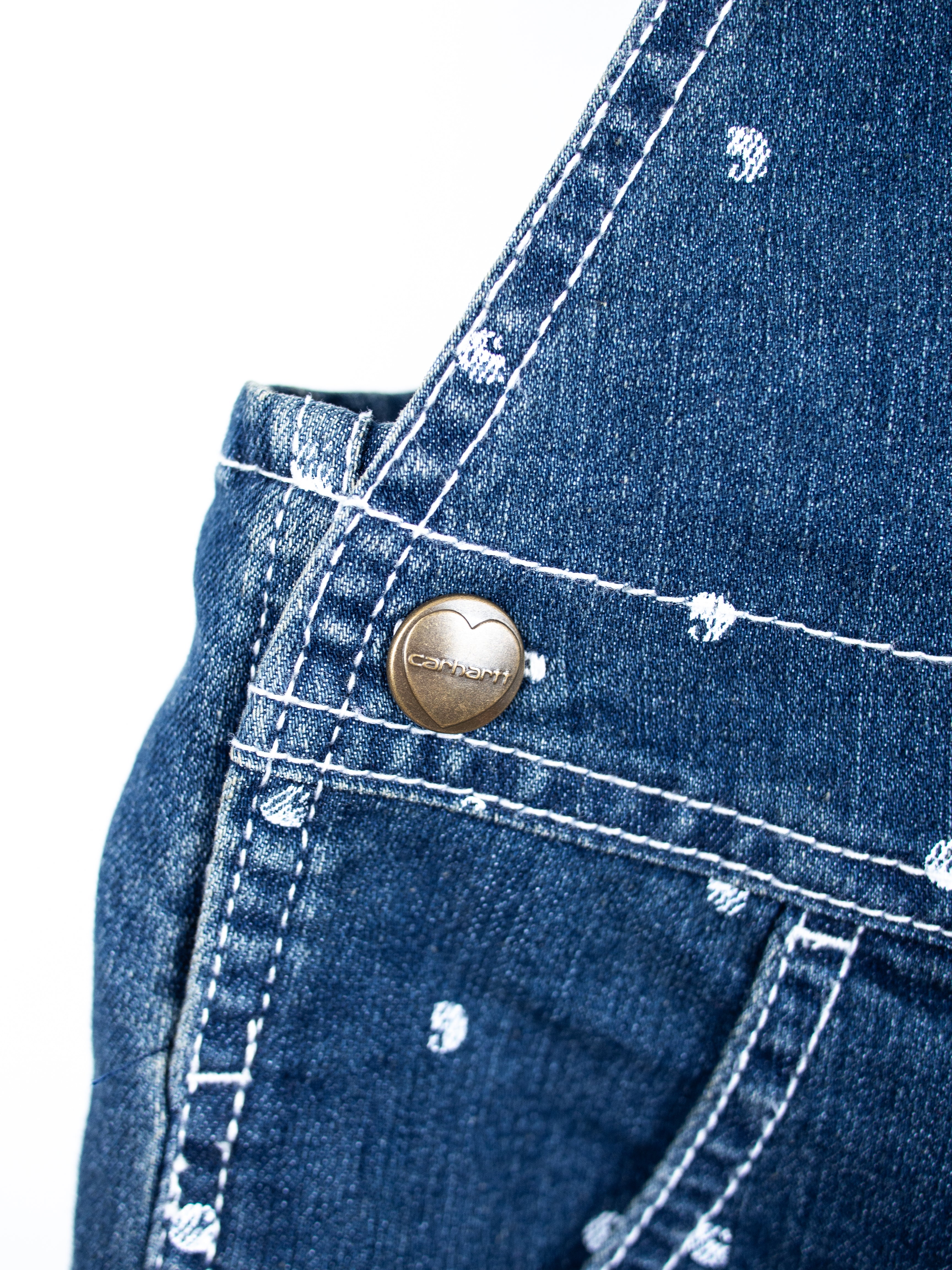 Carhartt Logo Dot Denim Dungaree Shorties - NEW WITH TAGS - Age 24 months