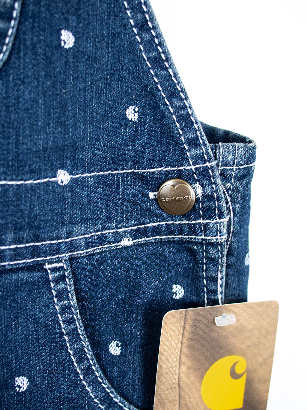 Carhartt Logo Dot Denim Dungaree Shorties - NEW WITH TAGS - Age 24 months