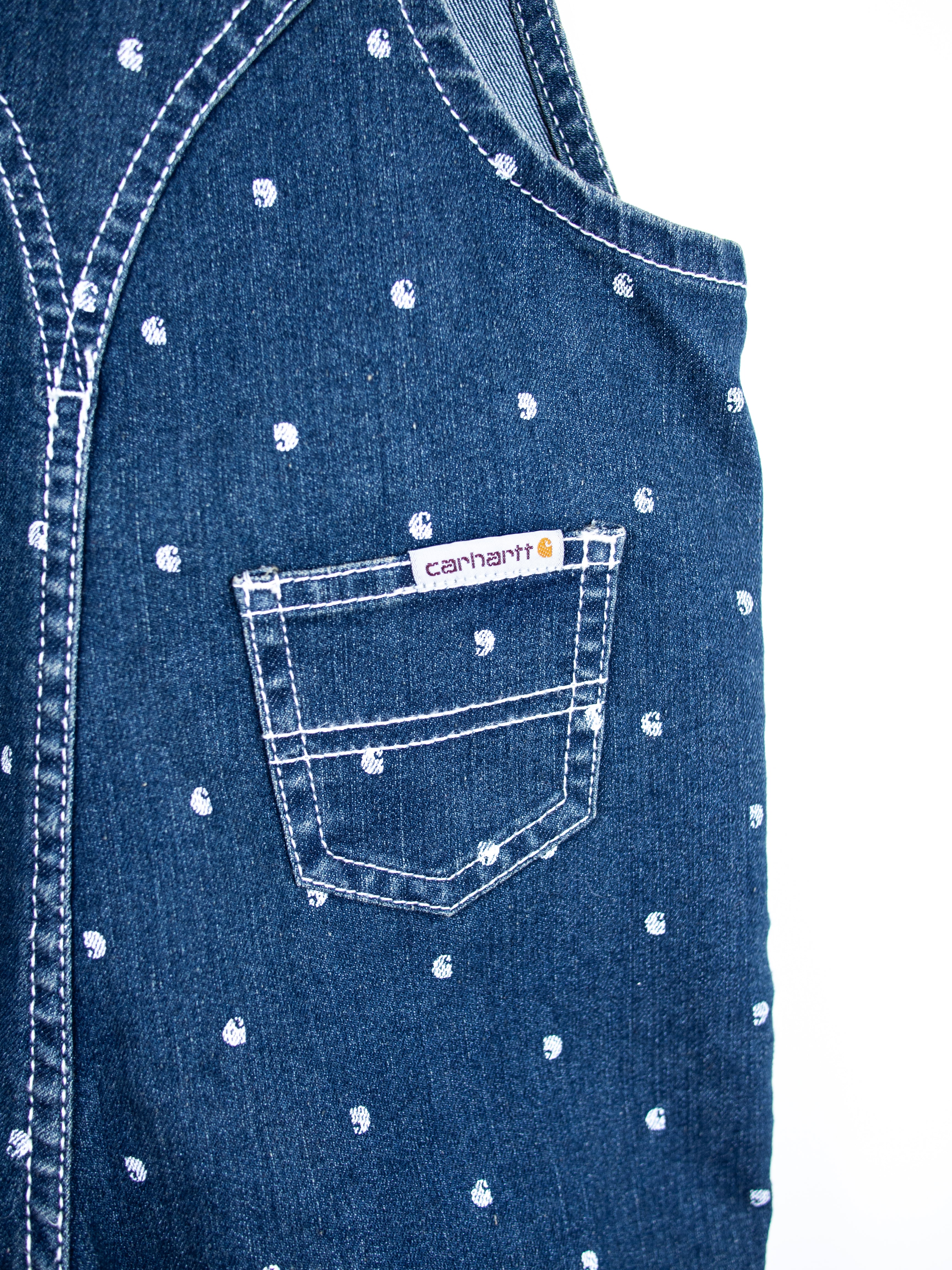 Carhartt Logo Dot Denim Dungaree Shorties - NEW WITH TAGS - Age 24 months