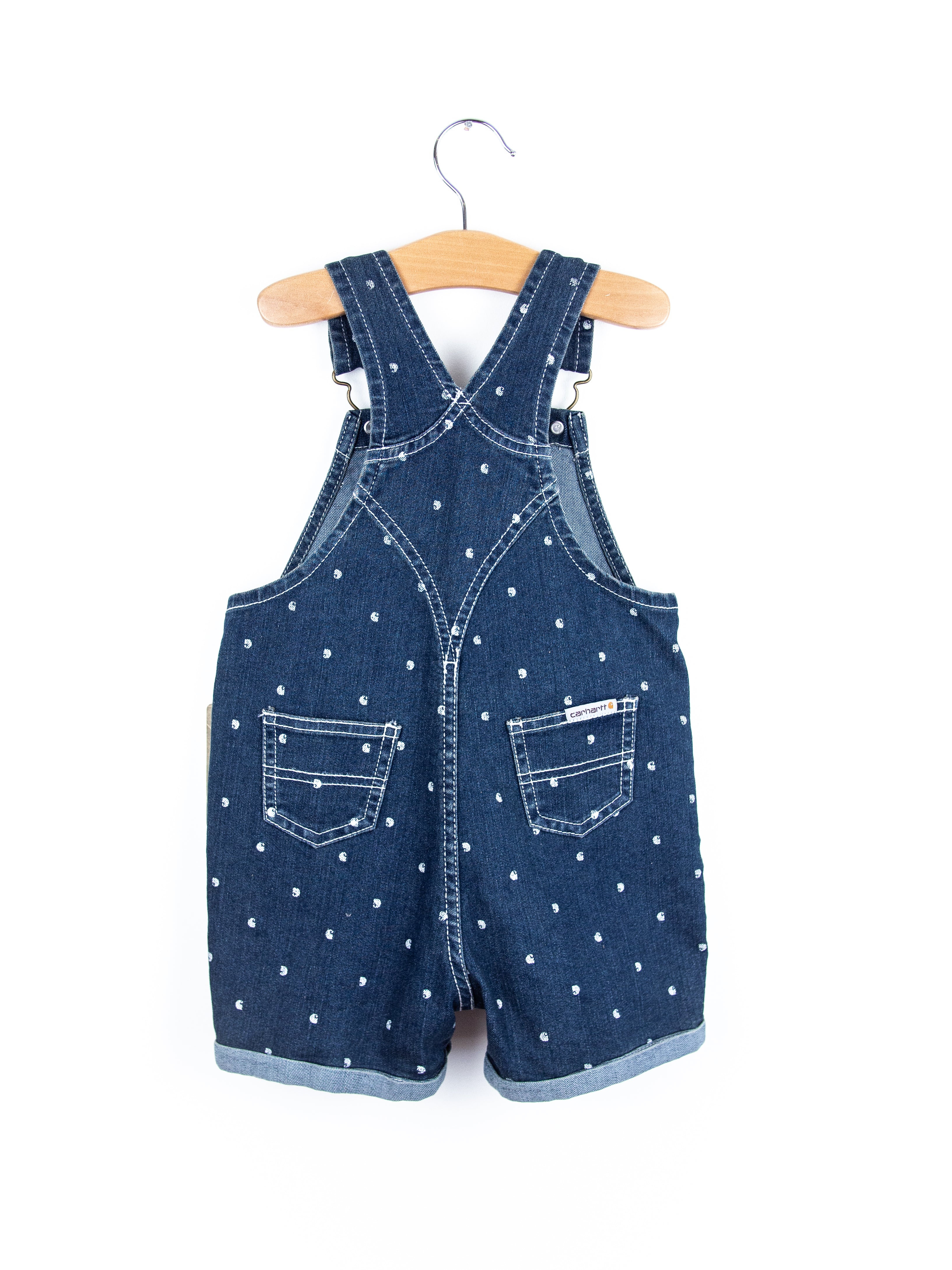Carhartt Logo Dot Denim Dungaree Shorties - NEW WITH TAGS - Age 24 months
