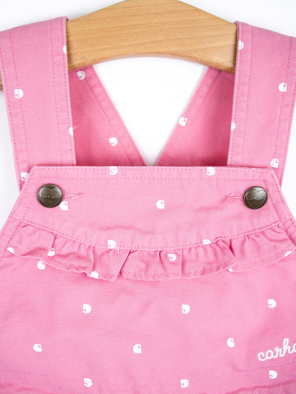 Carhartt Pink Logo Dot Dungaree Shorties - Age 2-3 years
