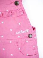 Carhartt Pink Logo Dot Dungaree Shorties - Age 2-3 years