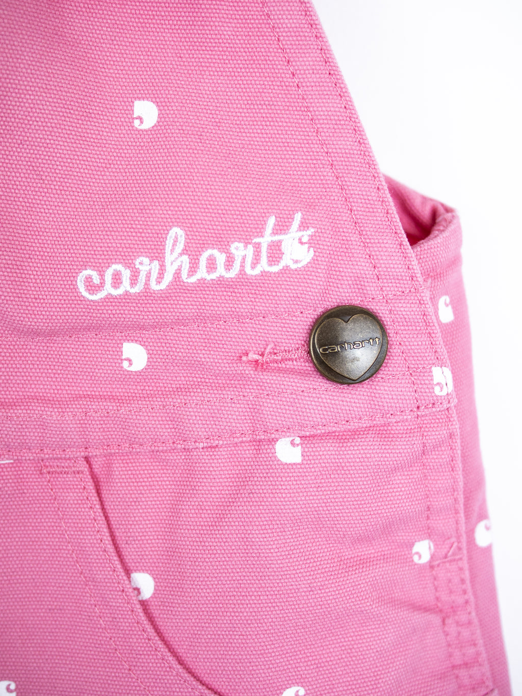 Carhartt Pink Logo Dot Dungaree Shorties - Age 2-3 years