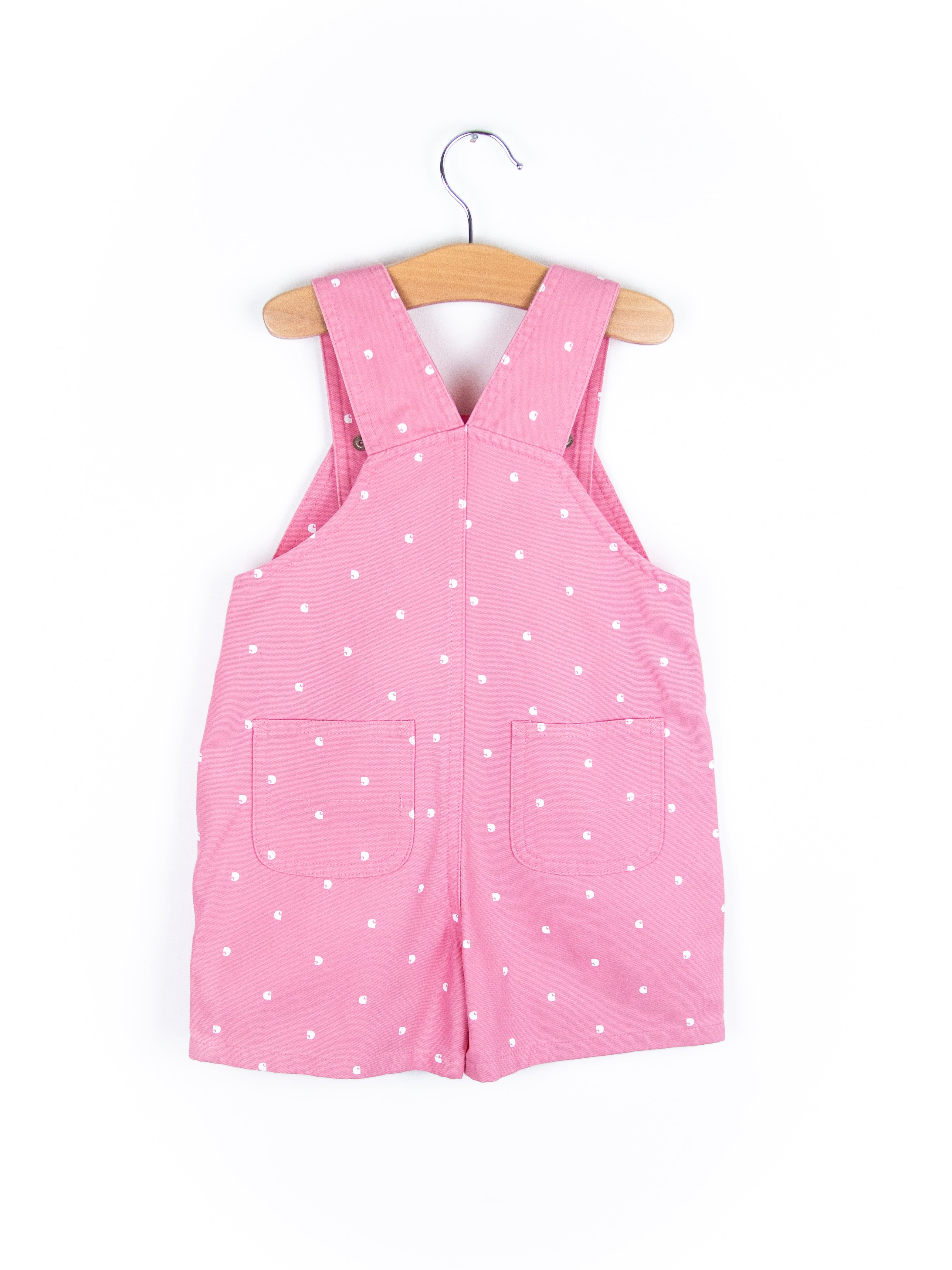 Carhartt Pink Logo Dot Dungaree Shorties - Age 2-3 years