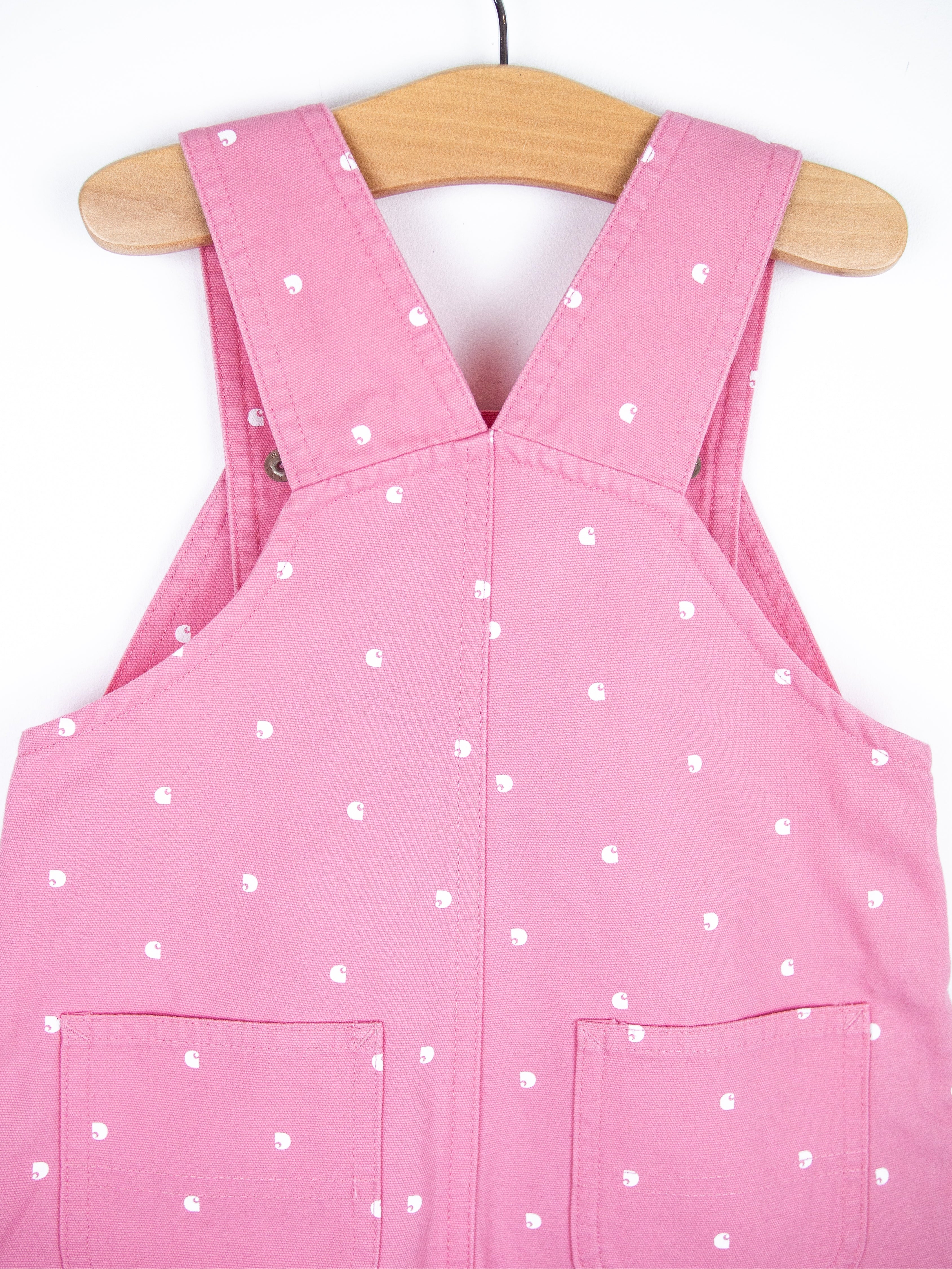 Carhartt Pink Logo Dot Dungaree Shorties - Age 2-3 years