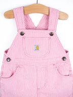 Carhartt Pink & White Stripe Dungaree Shorties - Age 12-18 months