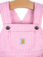 Carhartt Pink & White Stripe Dungaree Shorties - Age 12-18 months