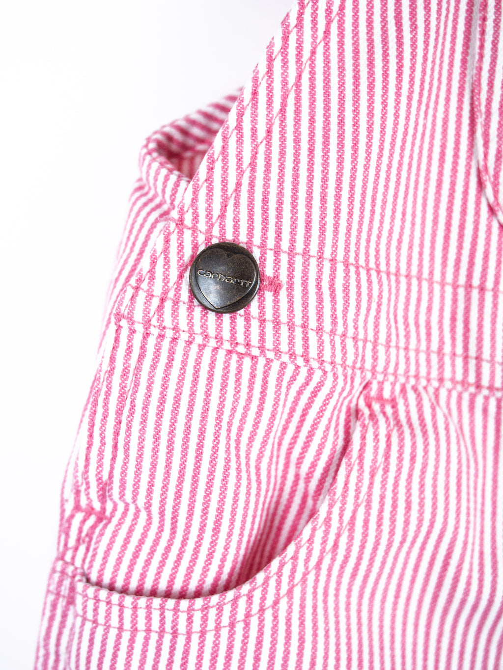 Carhartt Pink & White Stripe Dungaree Shorties - Age 12-18 months