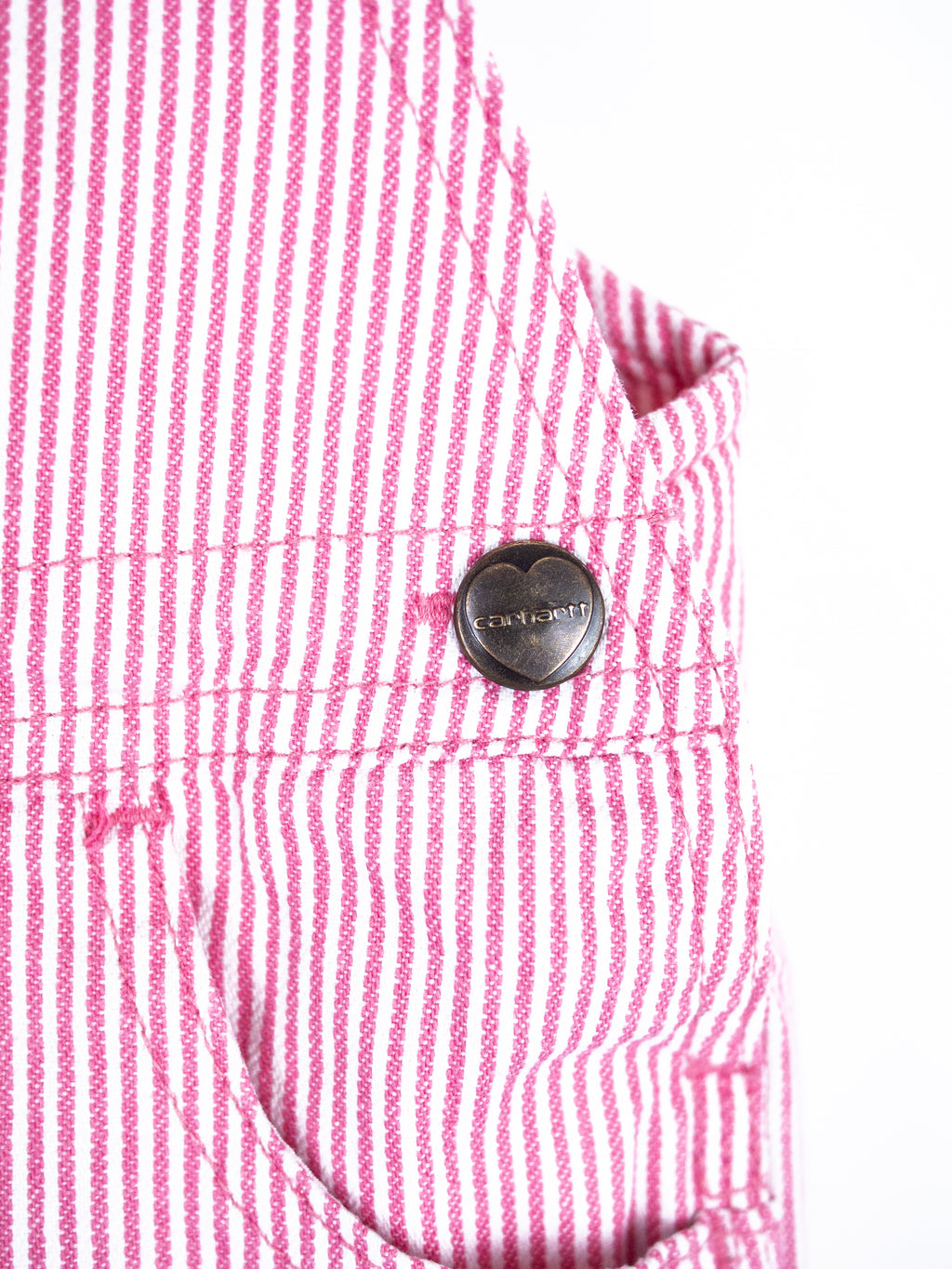 Carhartt Pink & White Stripe Dungaree Shorties - Age 12-18 months