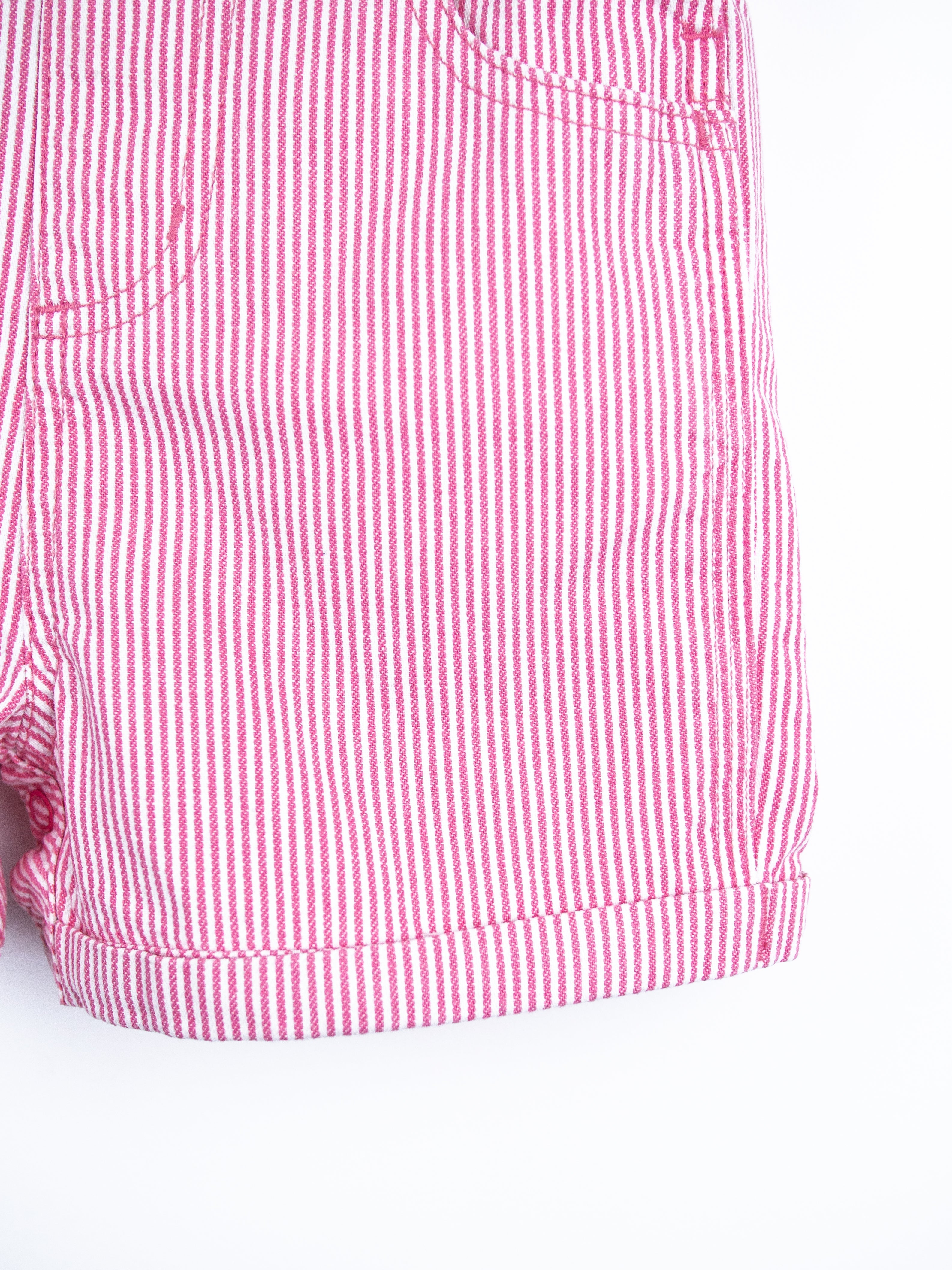 Carhartt Pink & White Stripe Dungaree Shorties - Age 12-18 months