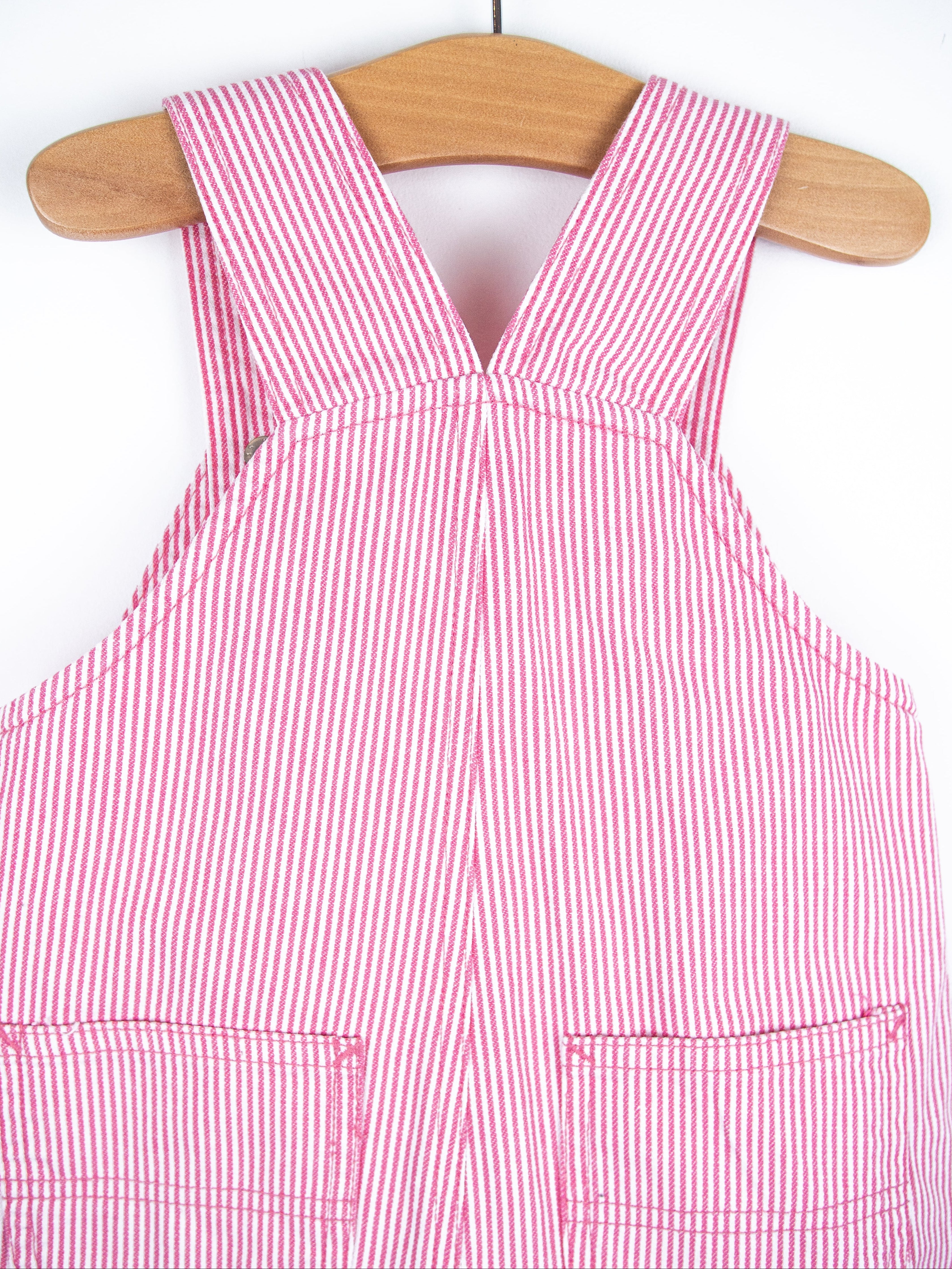Carhartt Pink & White Stripe Dungaree Shorties - Age 12-18 months