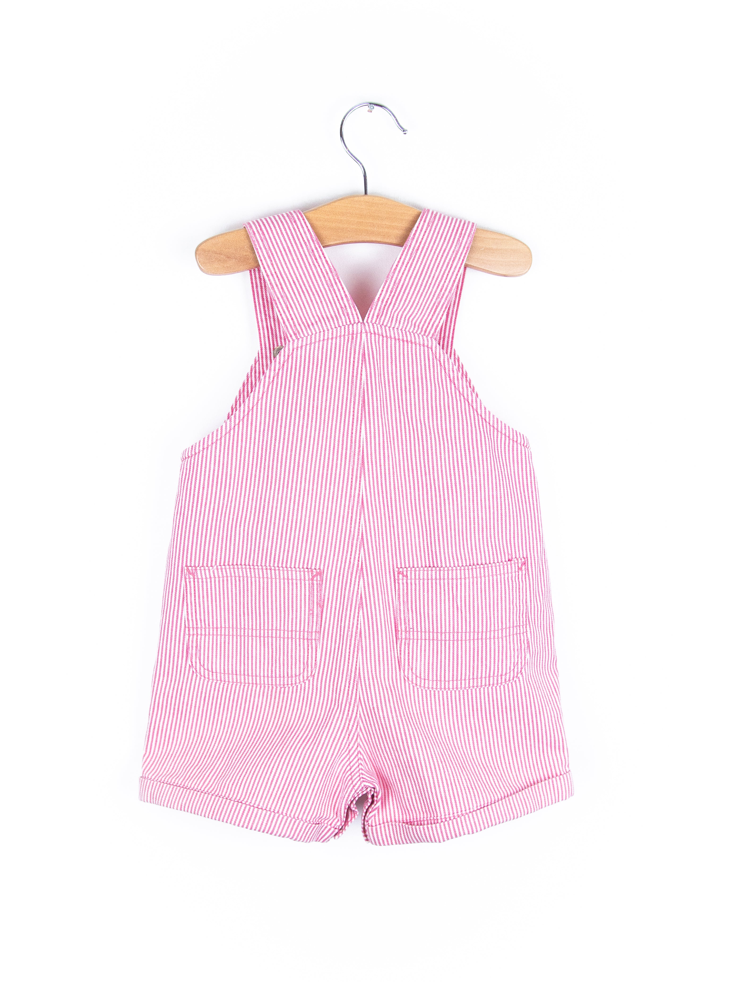 Carhartt Pink & White Stripe Dungaree Shorties - Age 12-18 months