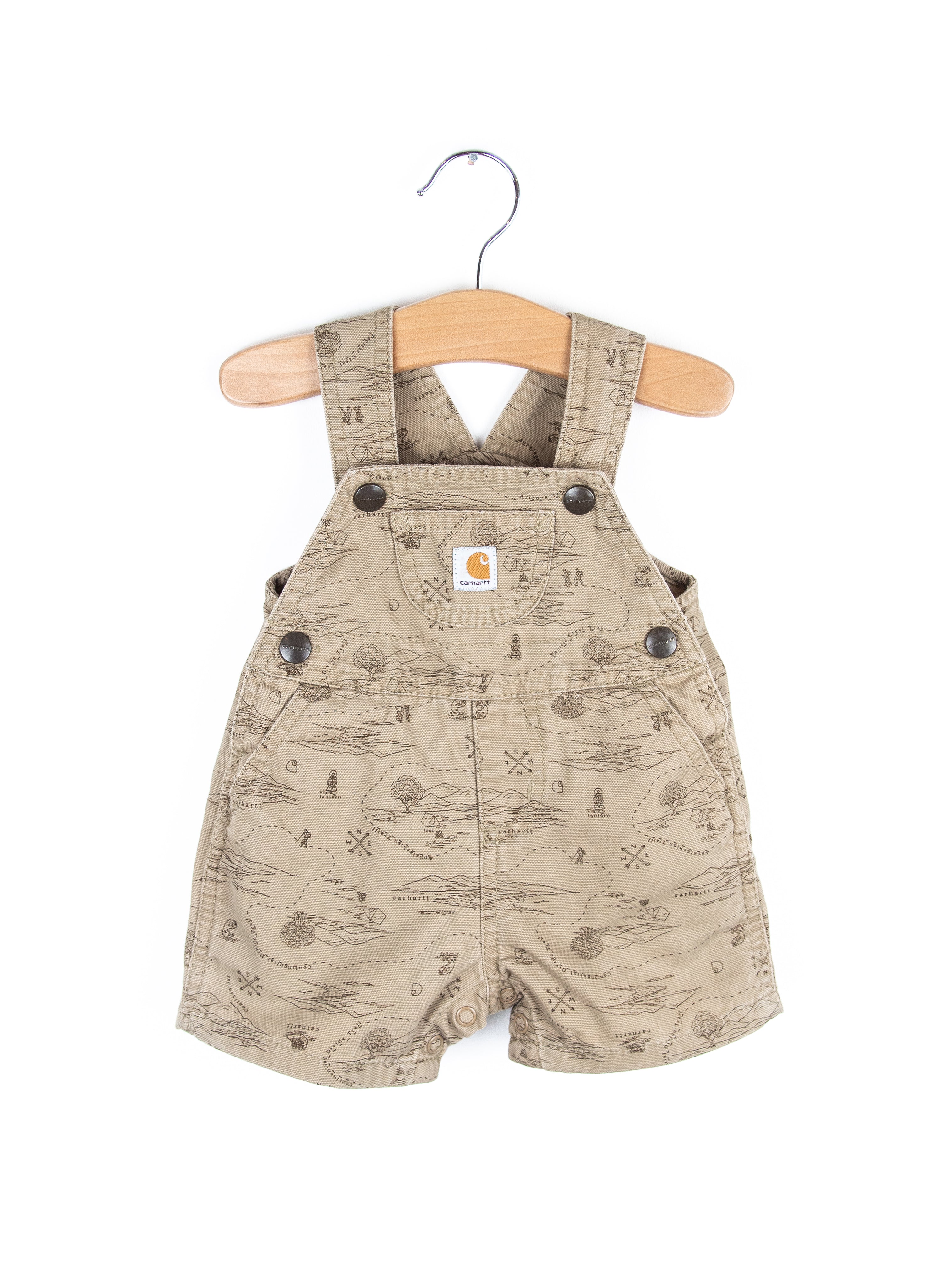 Carhartt Map Print Dungaree Shorties - Age 0-3 months
