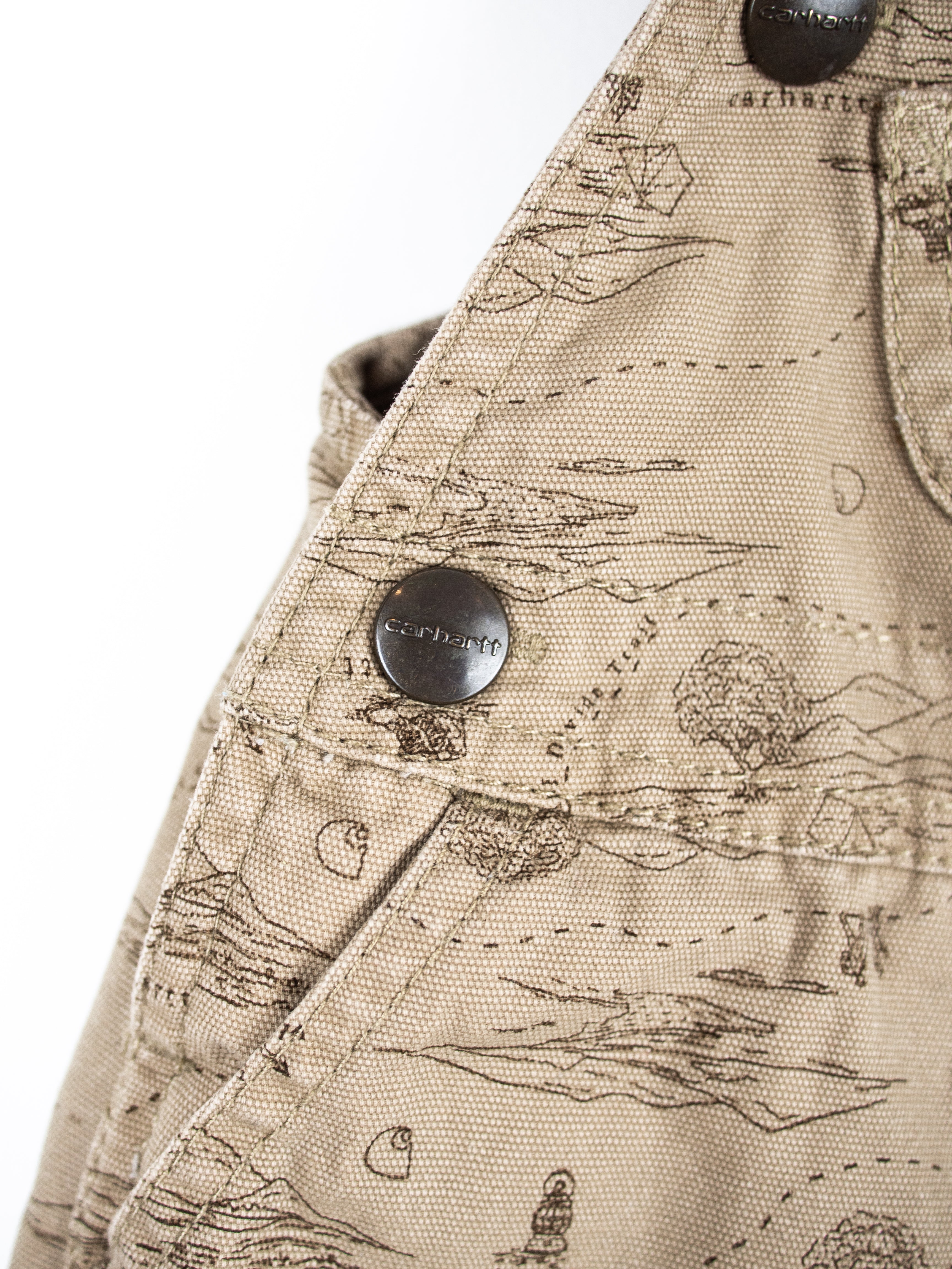 Carhartt Map Print Dungaree Shorties - Age 0-3 months