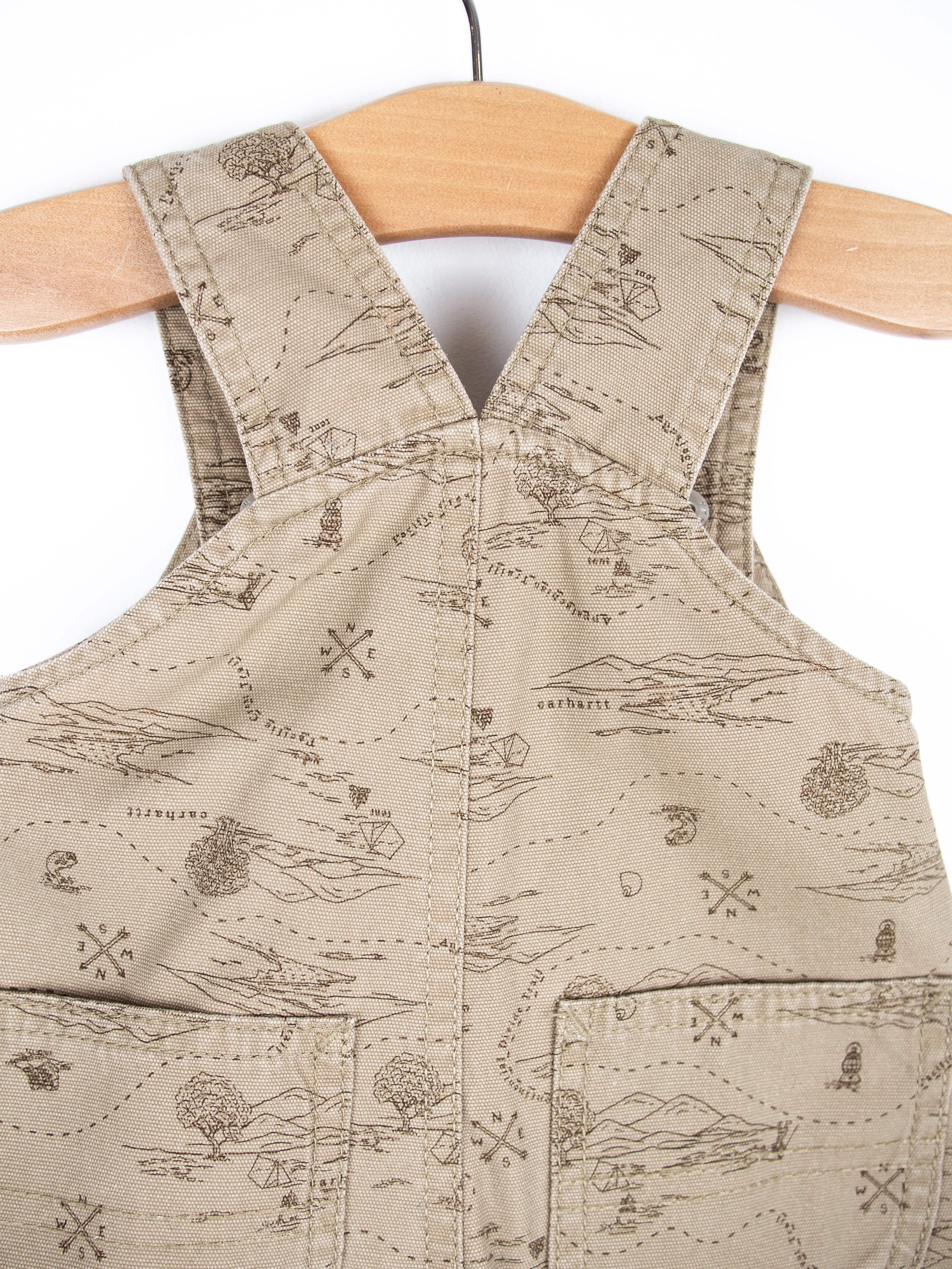 Carhartt Map Print Dungaree Shorties - Age 0-3 months