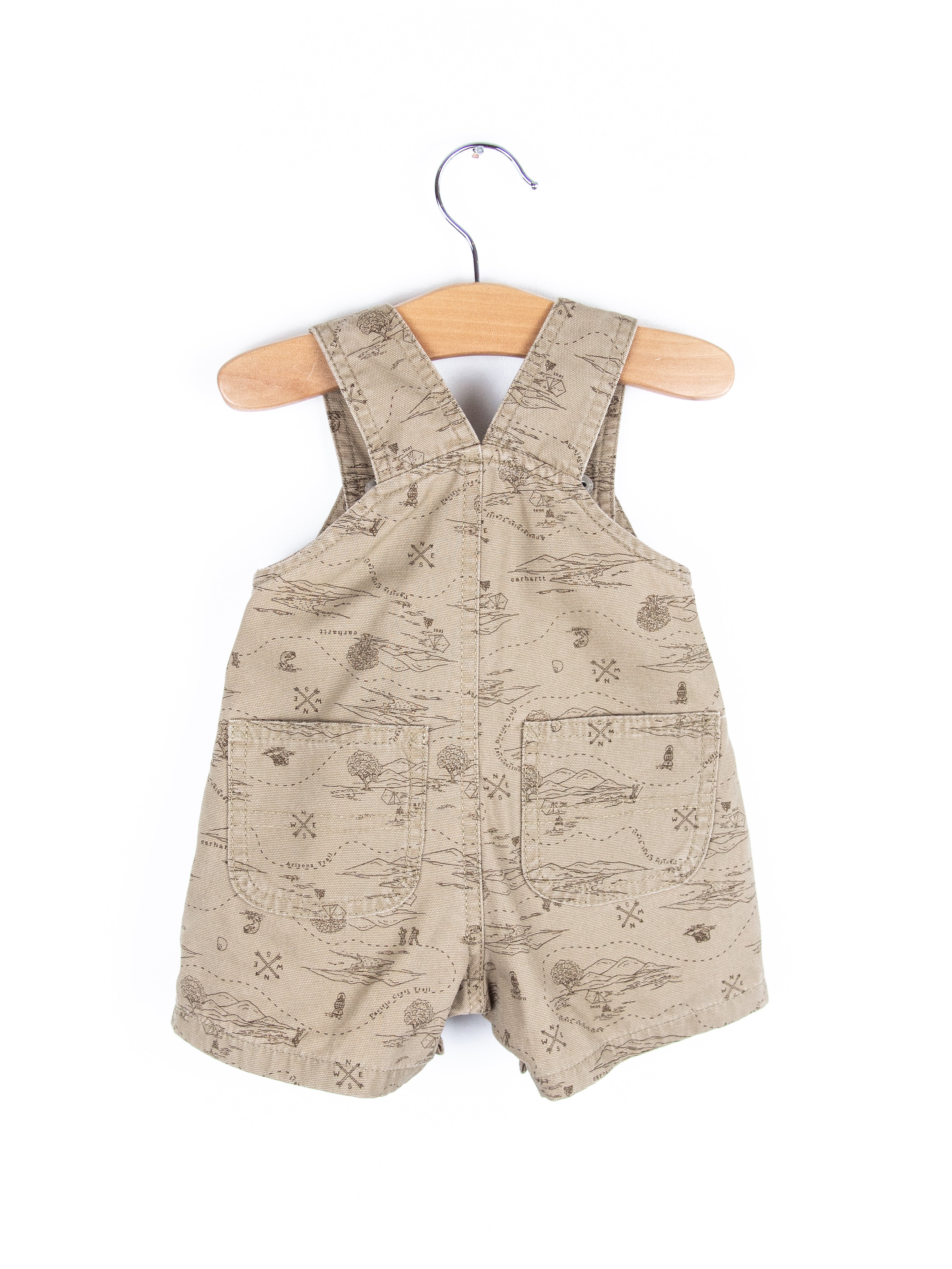 Carhartt Map Print Dungaree Shorties - Age 0-3 months