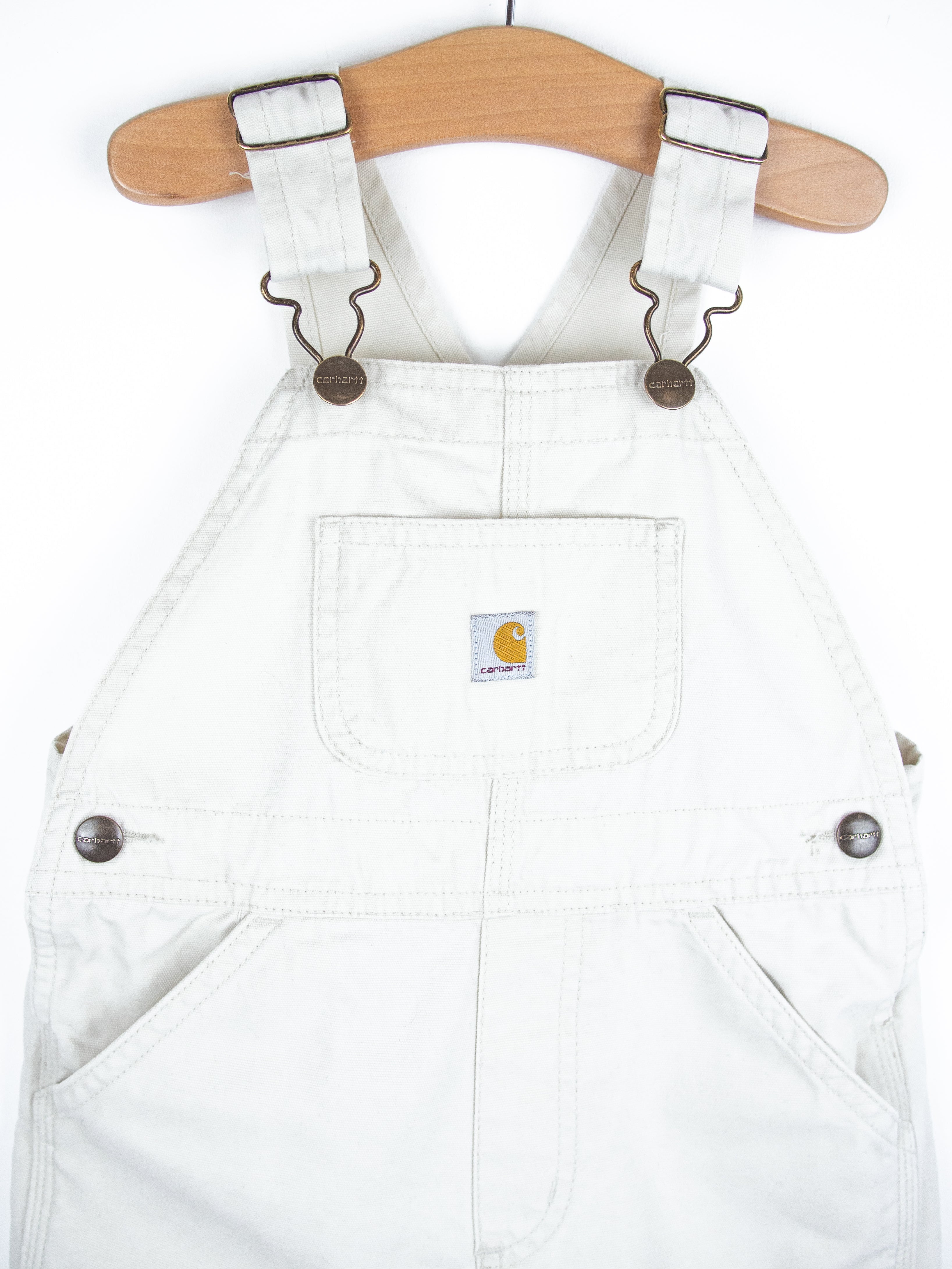 Carhartt Rare White Dungaree Shorties - Age 4T