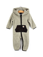 Carhartt Grey Teddy Fleece Snowsuit - Age 0-3 months