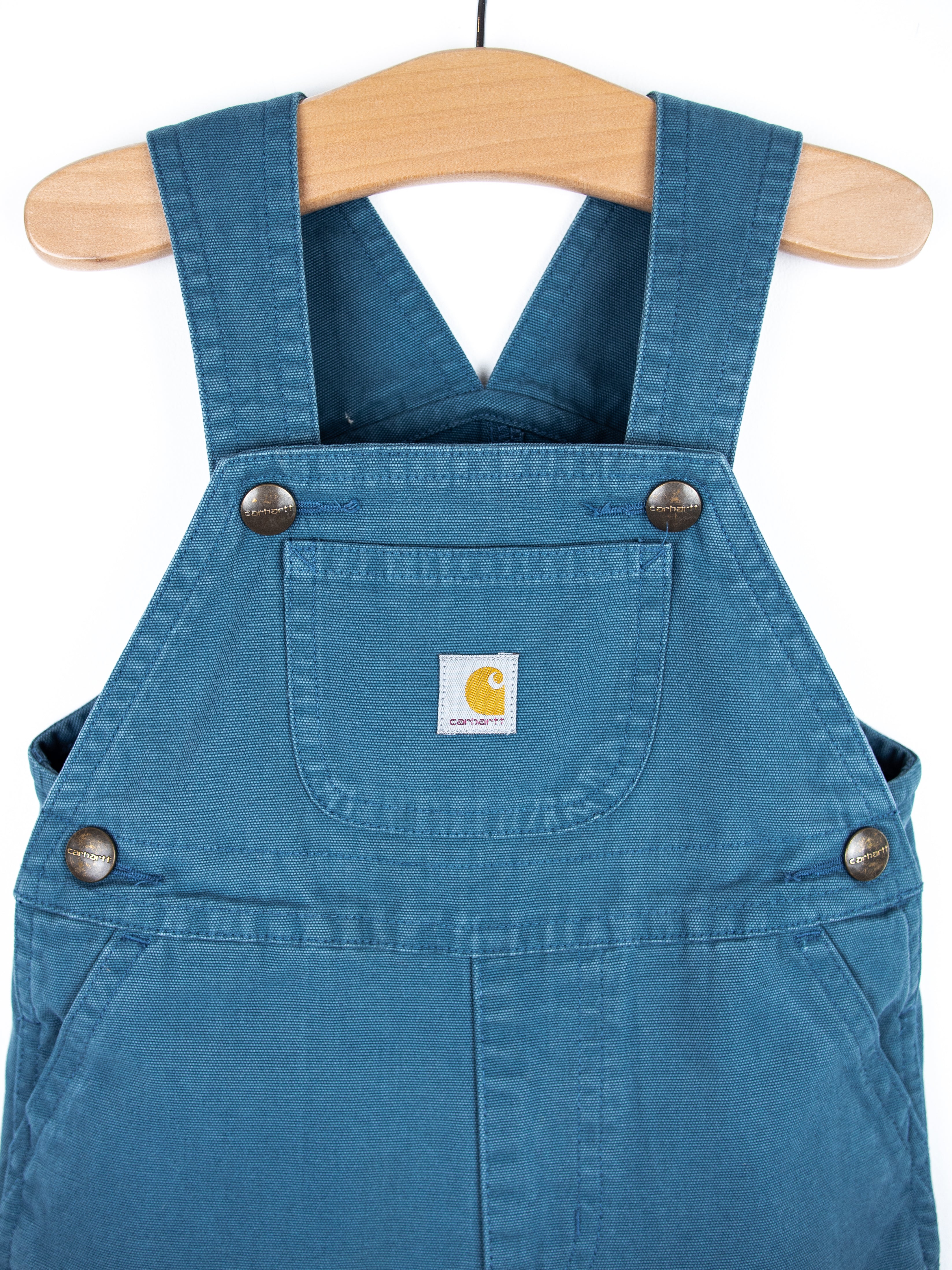Carhartt Blue Dungaree Shorties - Age 12-18 months