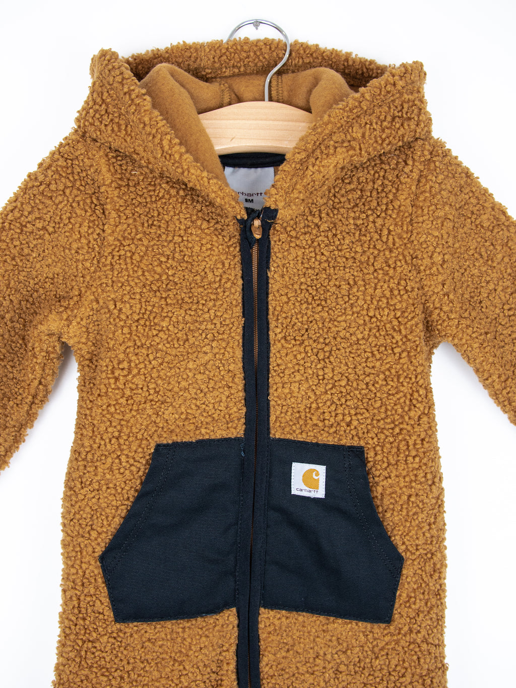Carhartt Brown Teddy Fleece Snowsuit - Age 3-6 months