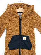 Carhartt Brown Teddy Fleece Snowsuit - Age 3-6 months