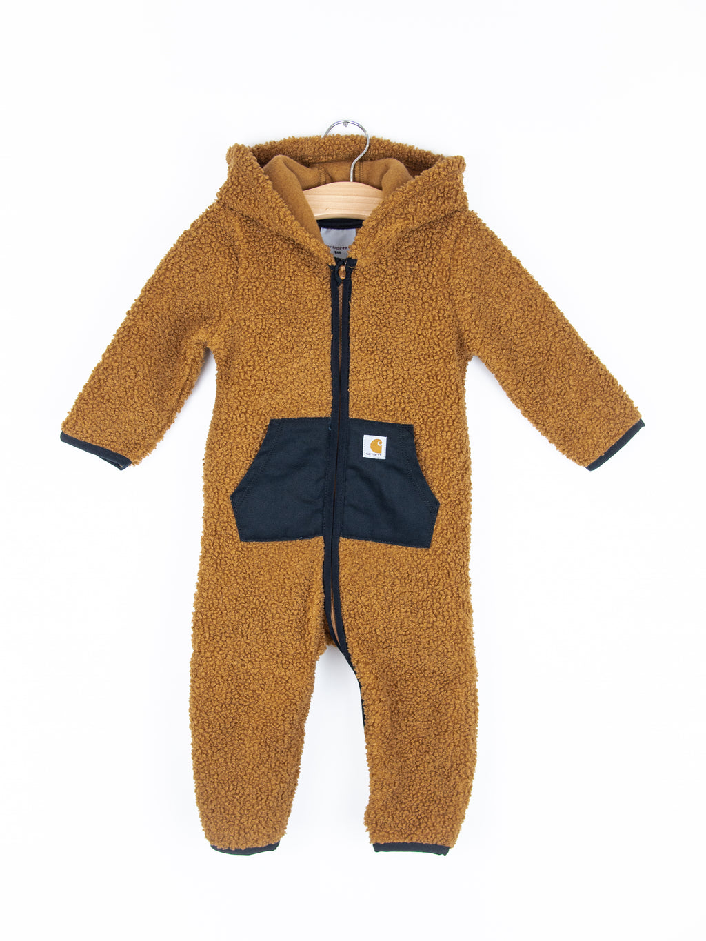 Carhartt Brown Teddy Fleece Snowsuit - Age 3-6 months